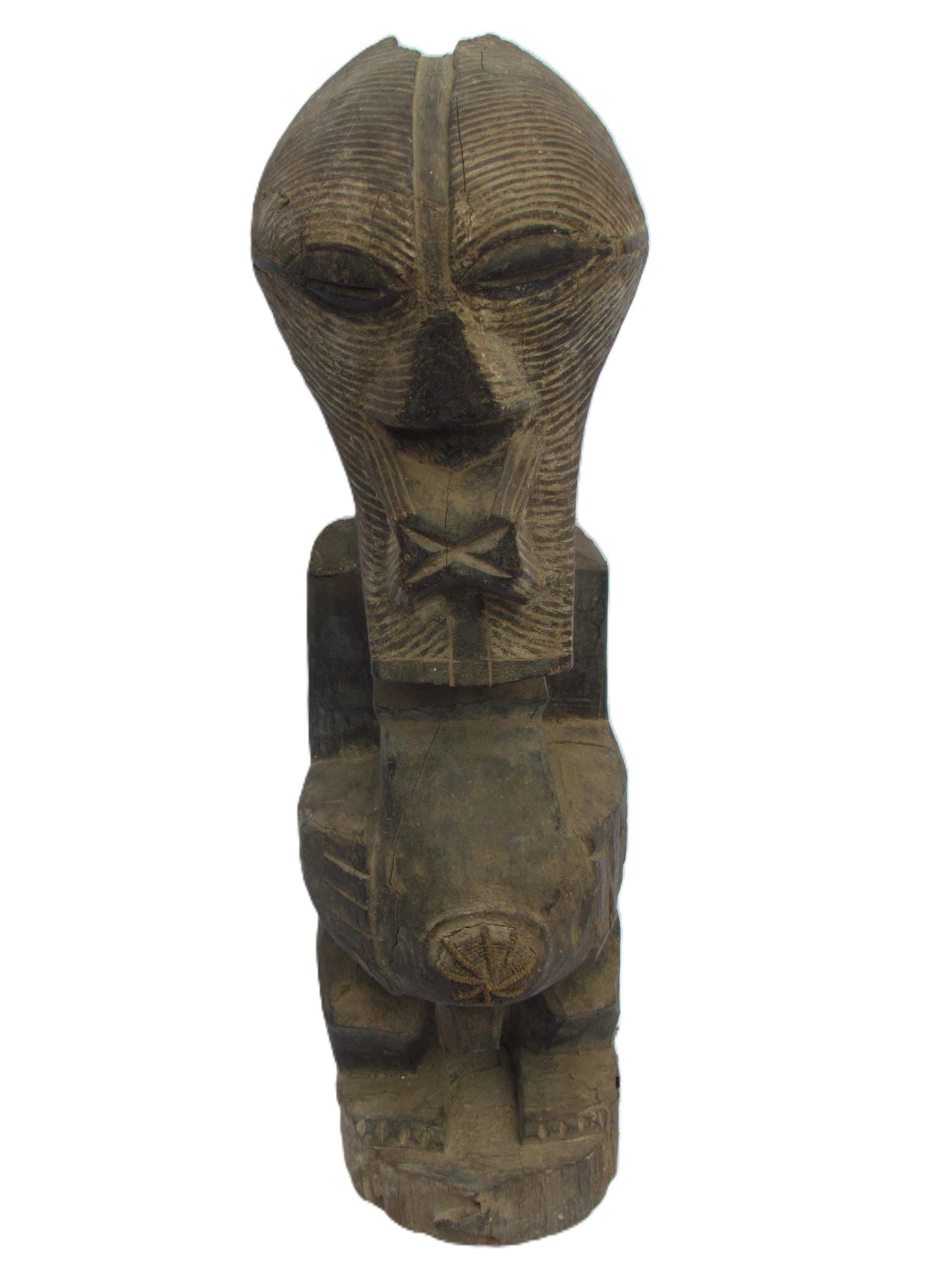 Figurine de pouvoir Songye Nkishi, sculpture fétiche africaine, art tribal du Congo, statue de protection spirituelle, figurine rituelle sculptée à la main