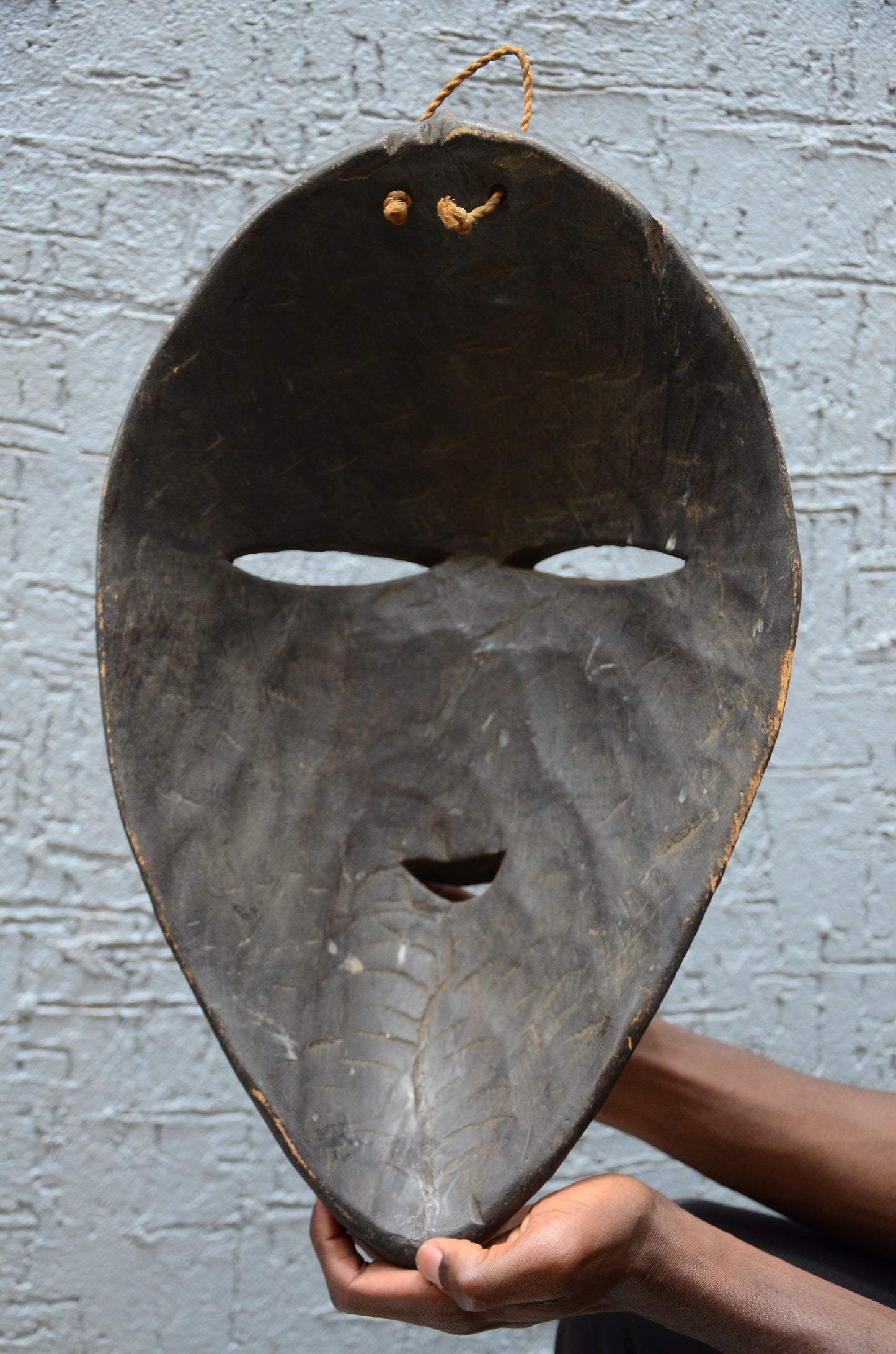 African Kifwebe Mask Tribal Wall Decor Hand Carved Wood Housewarming Art Gift