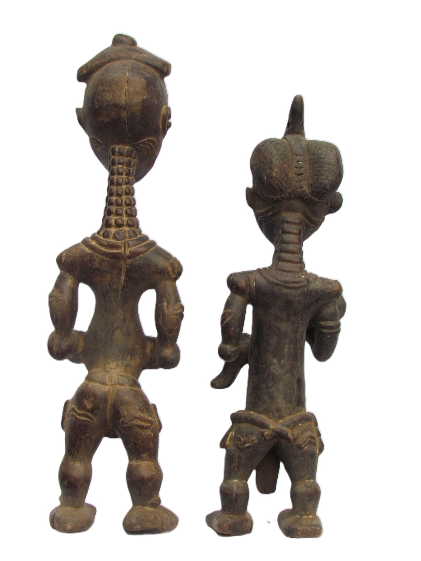 Statue de couple Bene Lulua – Art tribal du Congo sculpté à la main | Sculpture africaine en bois | Figurine ancestrale sur socle personnalisé
