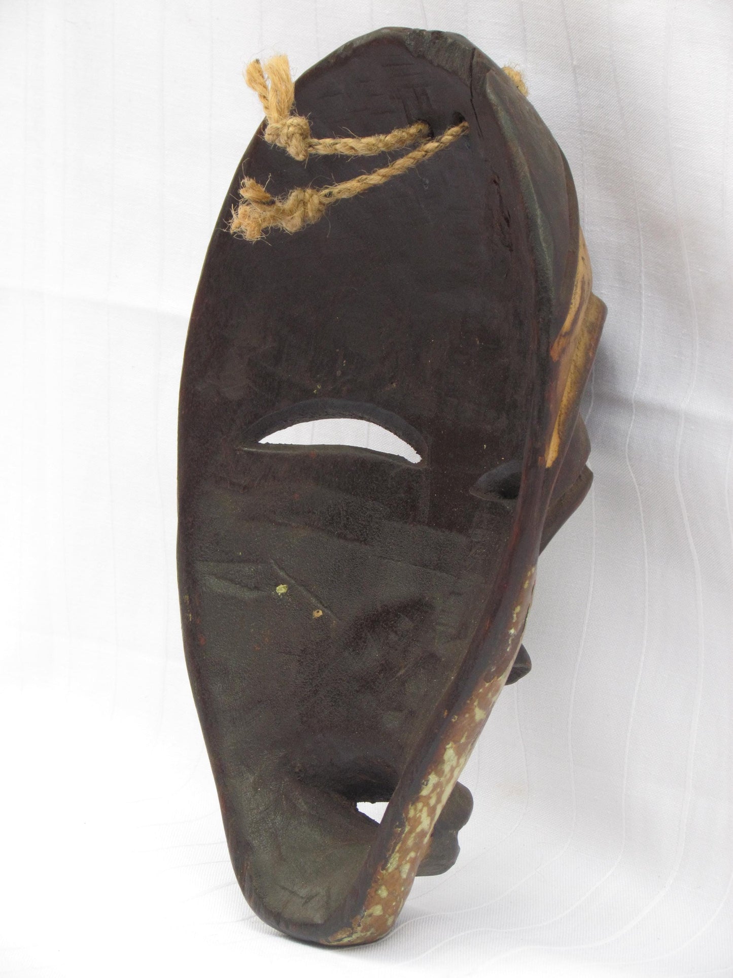 Vintage hand carved wall hanging African traditional wooden mask from D.R.C
