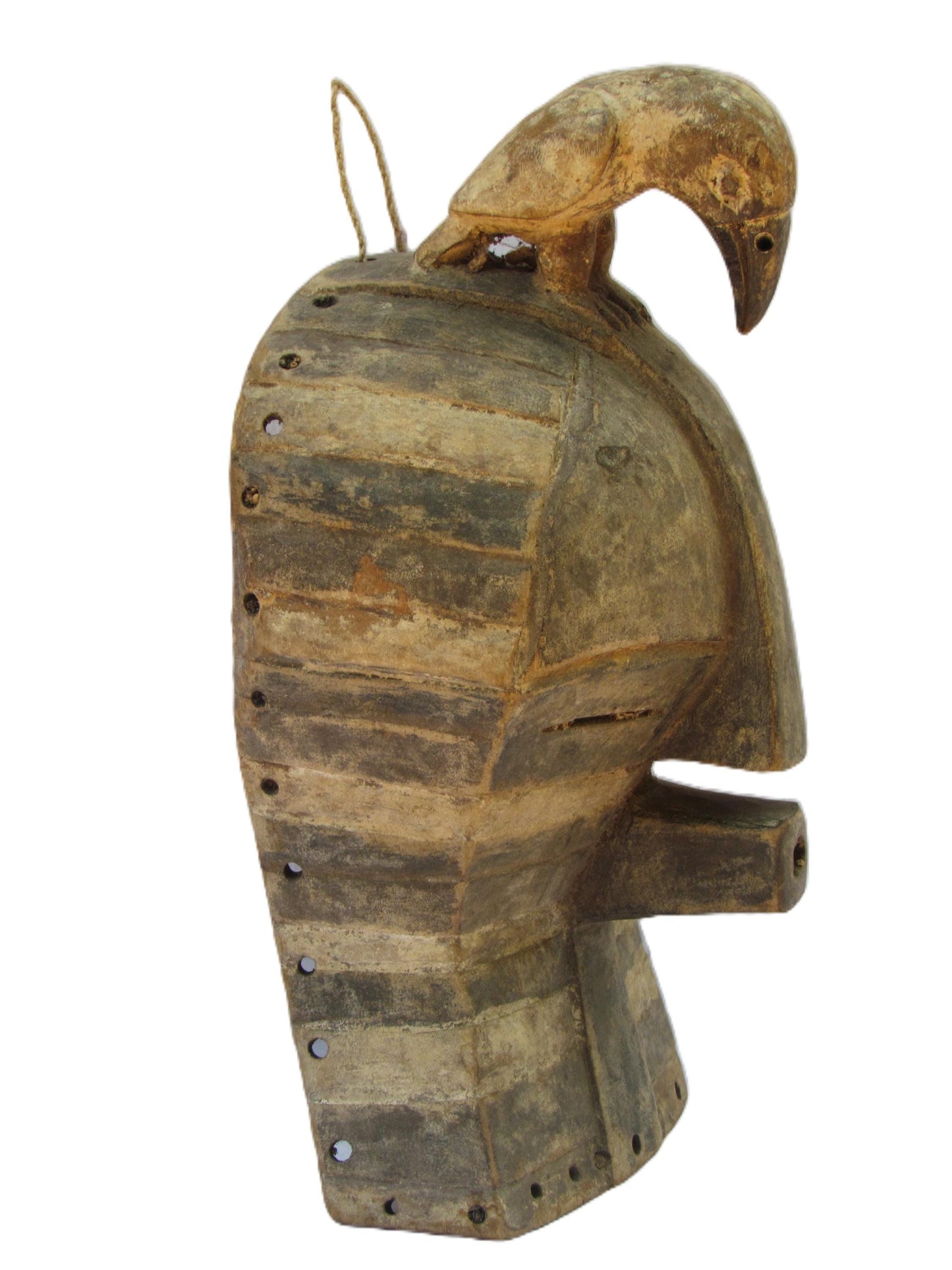 Masque africain | Songye antique sculpté à la main | Décoration murale unique | Objets de collection ethniques et tribaux pour la maison.