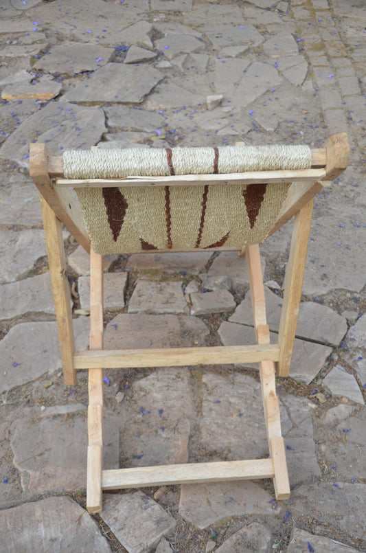 Hand-Woven African Sling Chair | Artisanal Folding Deck Chair