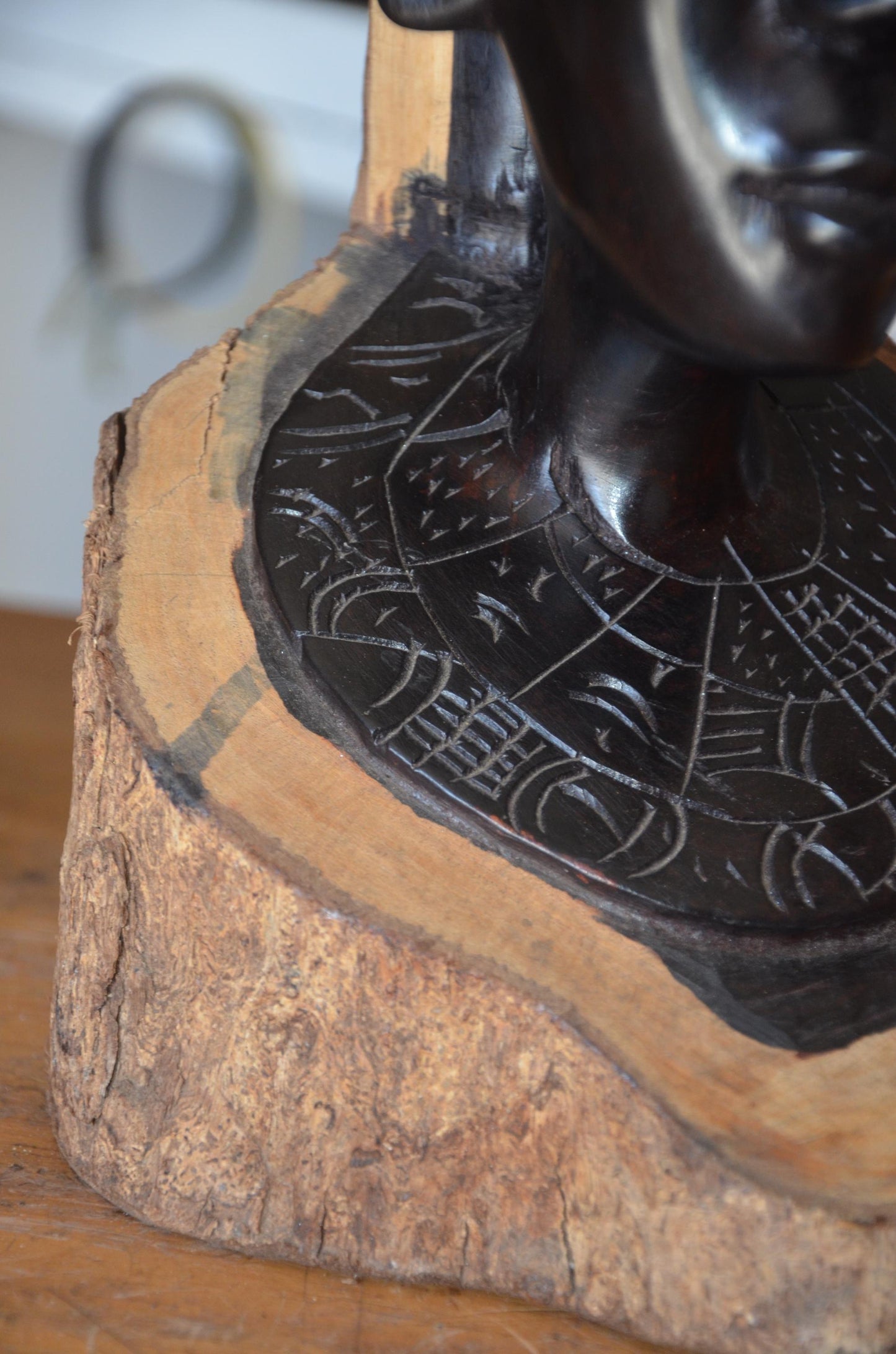 Hand-Carved Ebony Wood Maasai Couple Statue | African Tribal Art Sculpture