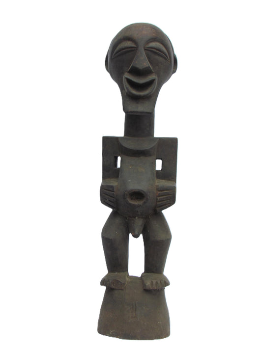 Male Songye Statue – 24" Hand-Carved Wood Congo Power Figure – Tribal Decor