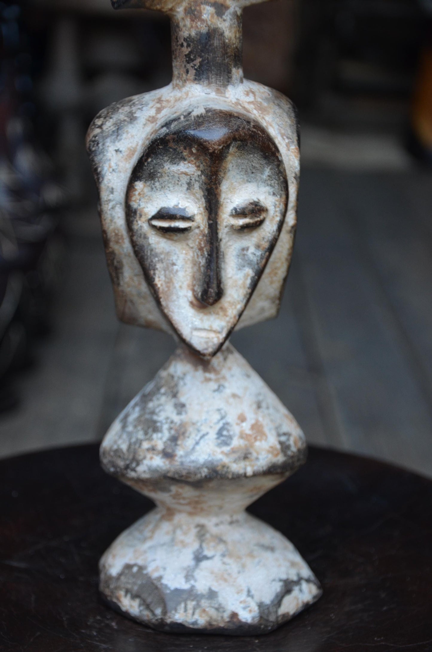 Authentic Lega Multi-Faced Statue | Sakimatwematwe | Tribal Wood Art