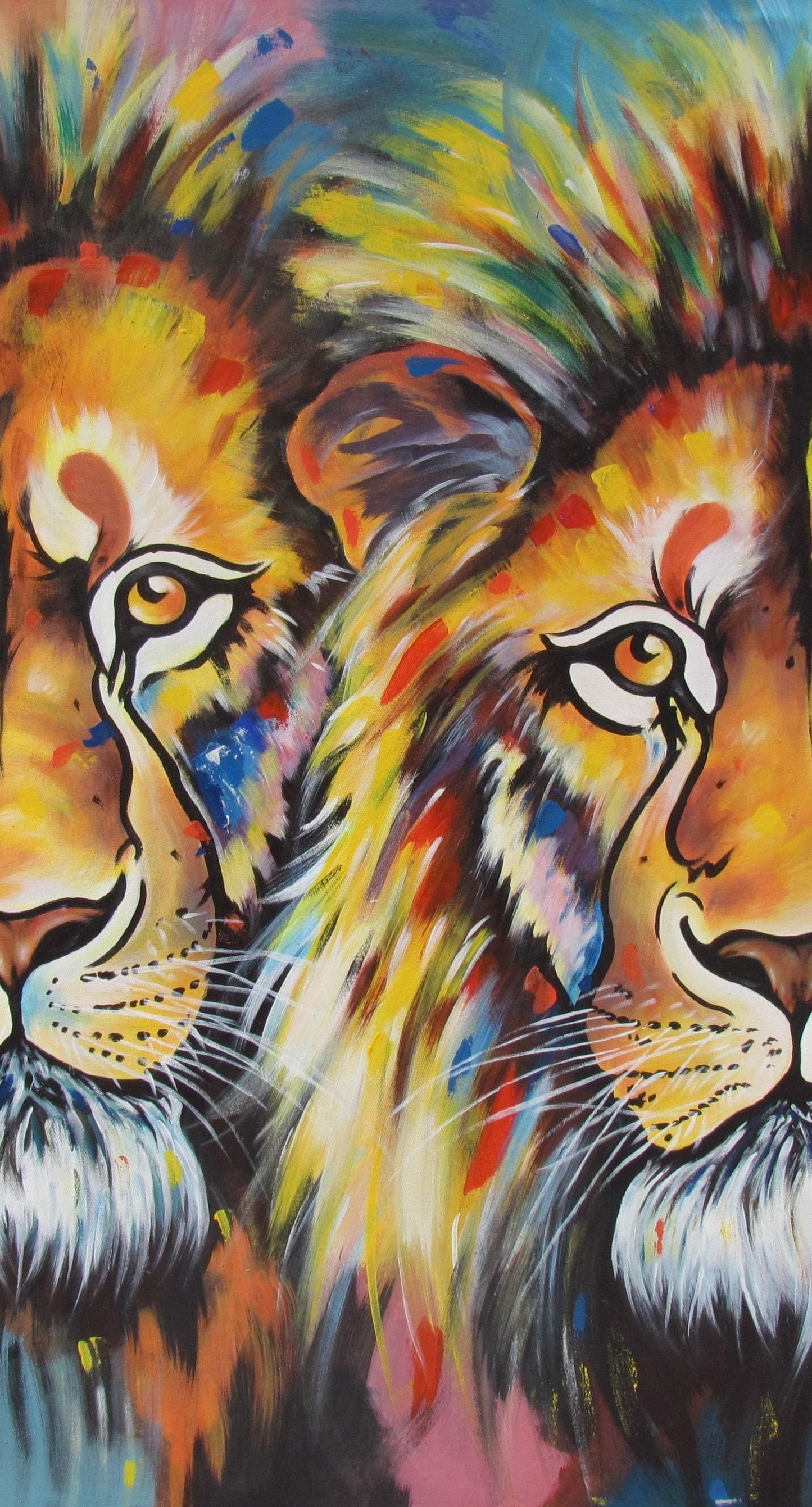 Portrait de lion africain – Peinture pastel originale sur tissu, décoration d'intérieur animalière, œuvre d'art animalière de safari, cadeau fait main