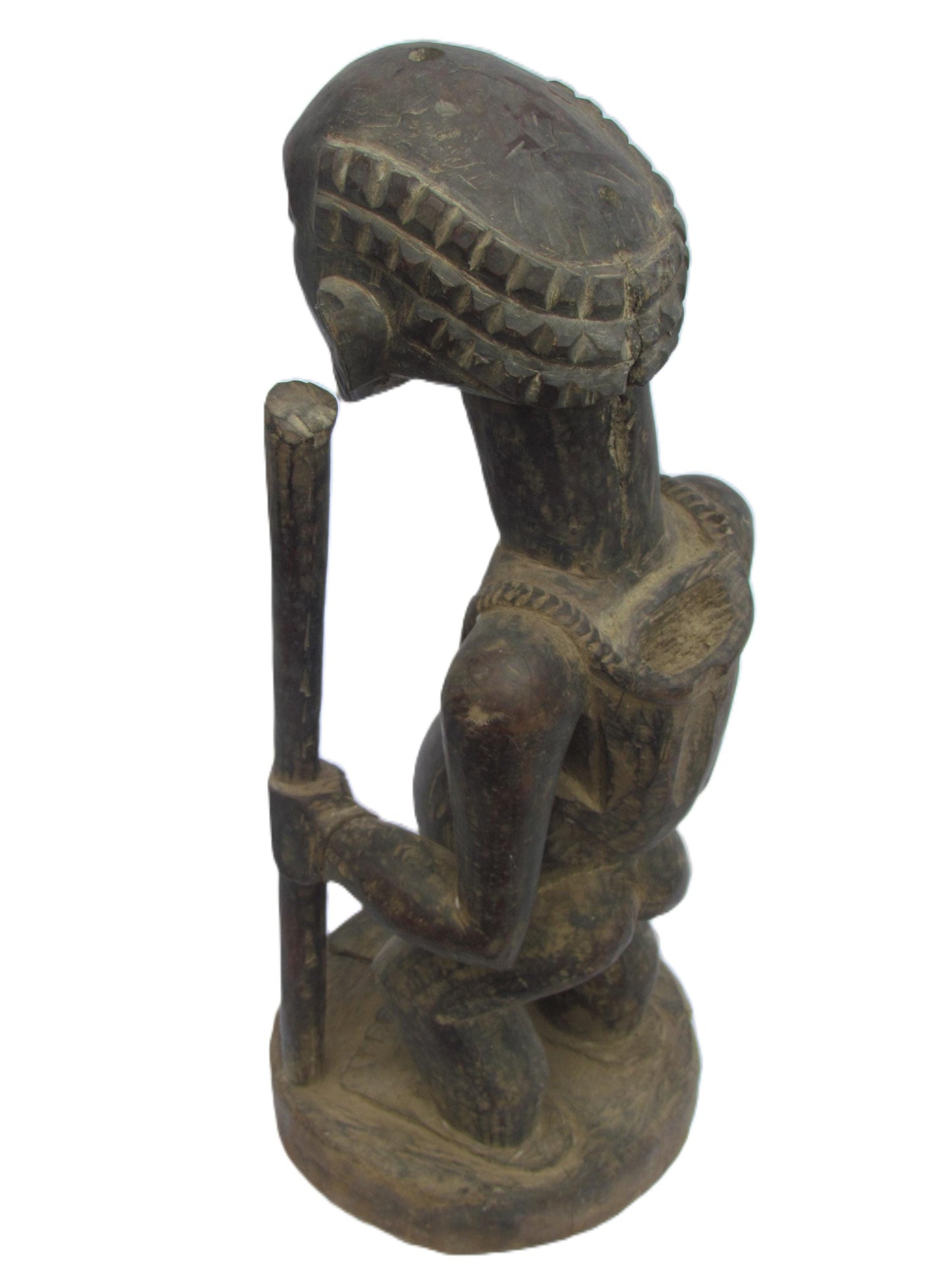 Figurine Luba (homme Shamba) en bois, sculptures d'art en bois antiques, statue traditionnelle unique du Congo