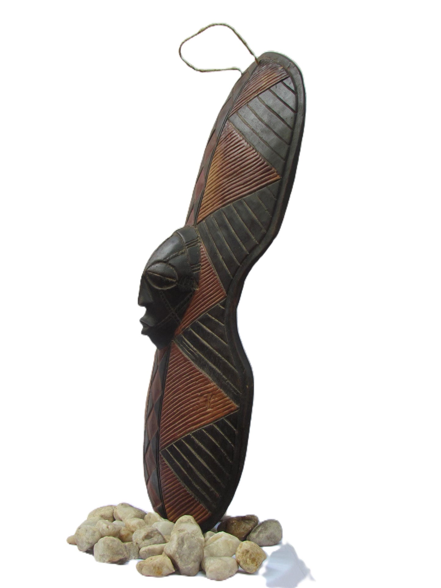 Luba Congo Mask Shield – Hand-Carved African Wall Art – Tribal Decor from DRC – Gallery-Quality Wood Sculpture