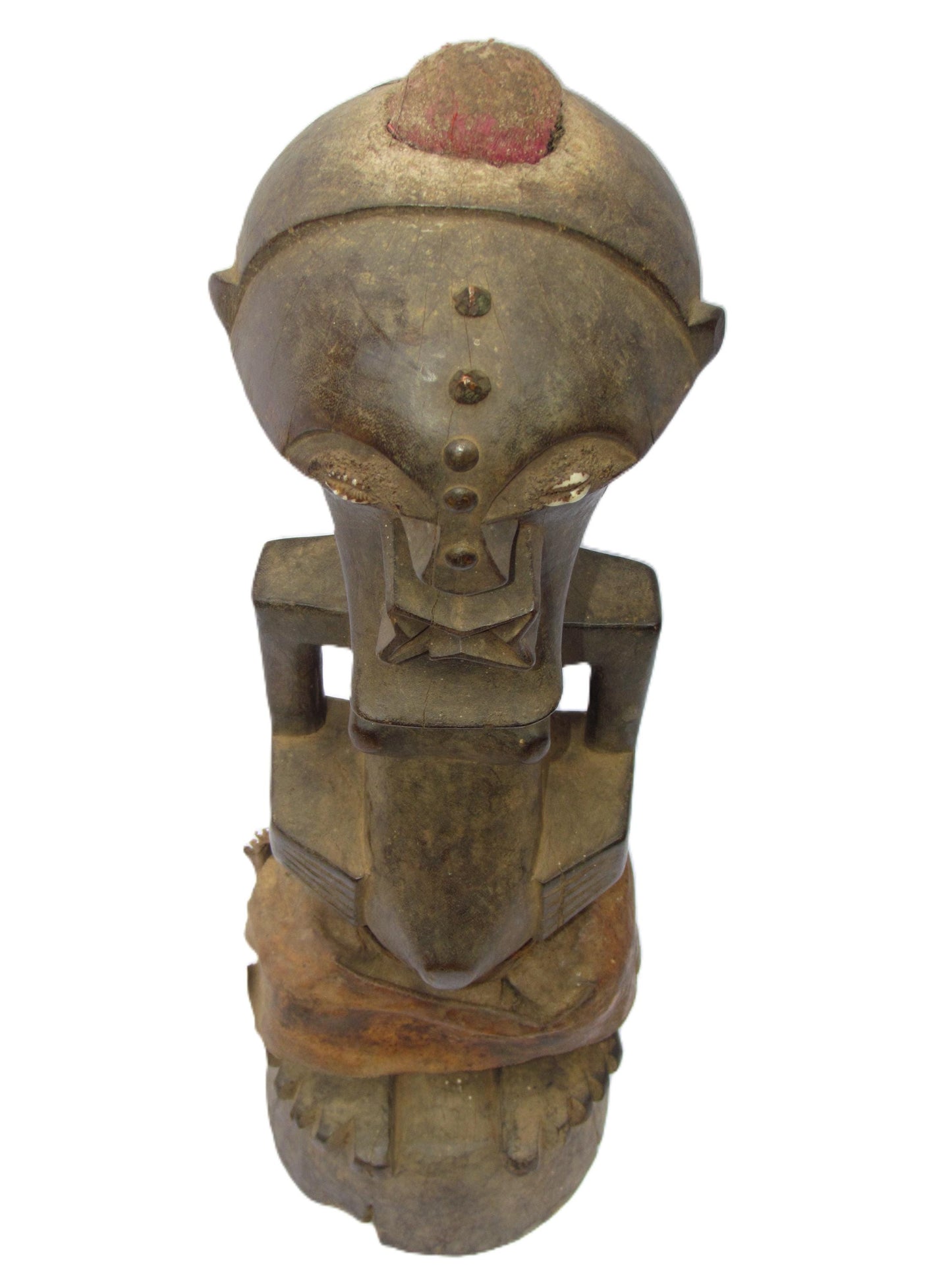 Une statue tribale originale en bois « Amitié » de Songye, datant de la RDC.
