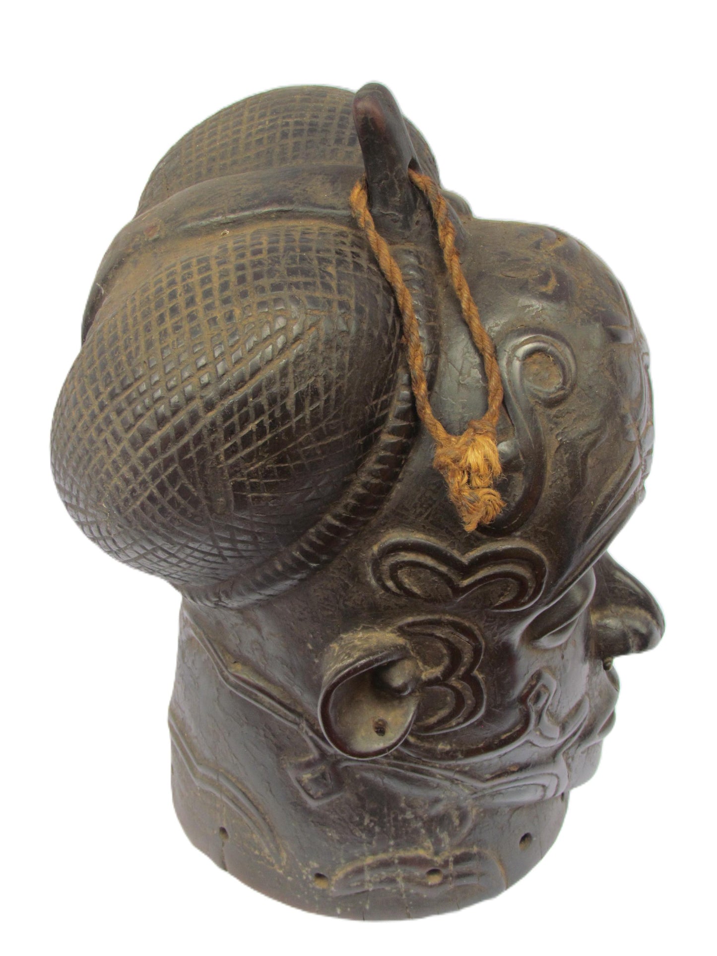 On Sale Intriguing Lulua Mask - Hand-Carved Wood Democratic Republic of the Congo Ritual Artifact Cultural Wall Hanging Earthy Brown