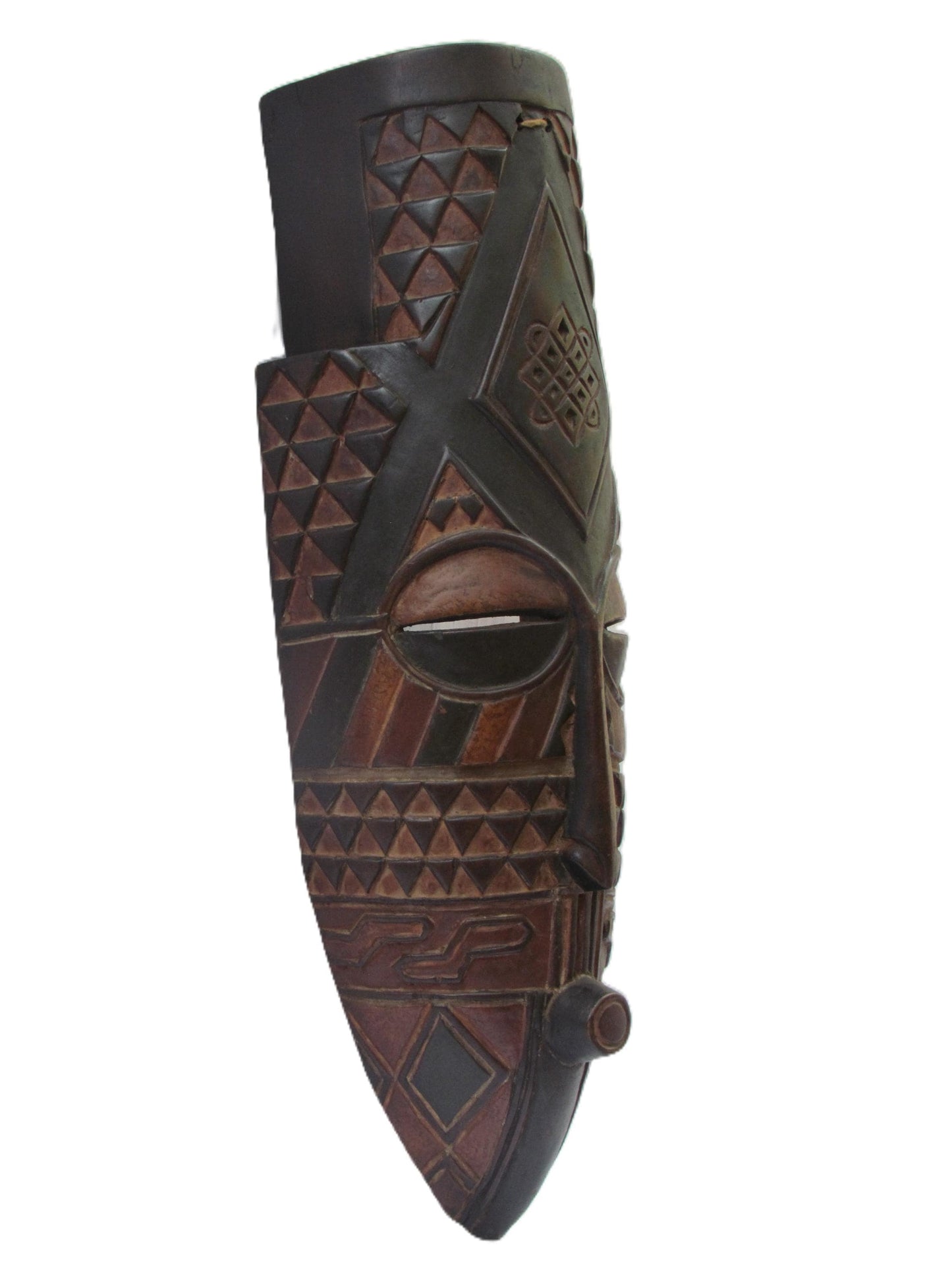 Rare African Brown Wooden mask from the Yela or Mbole - Congo.