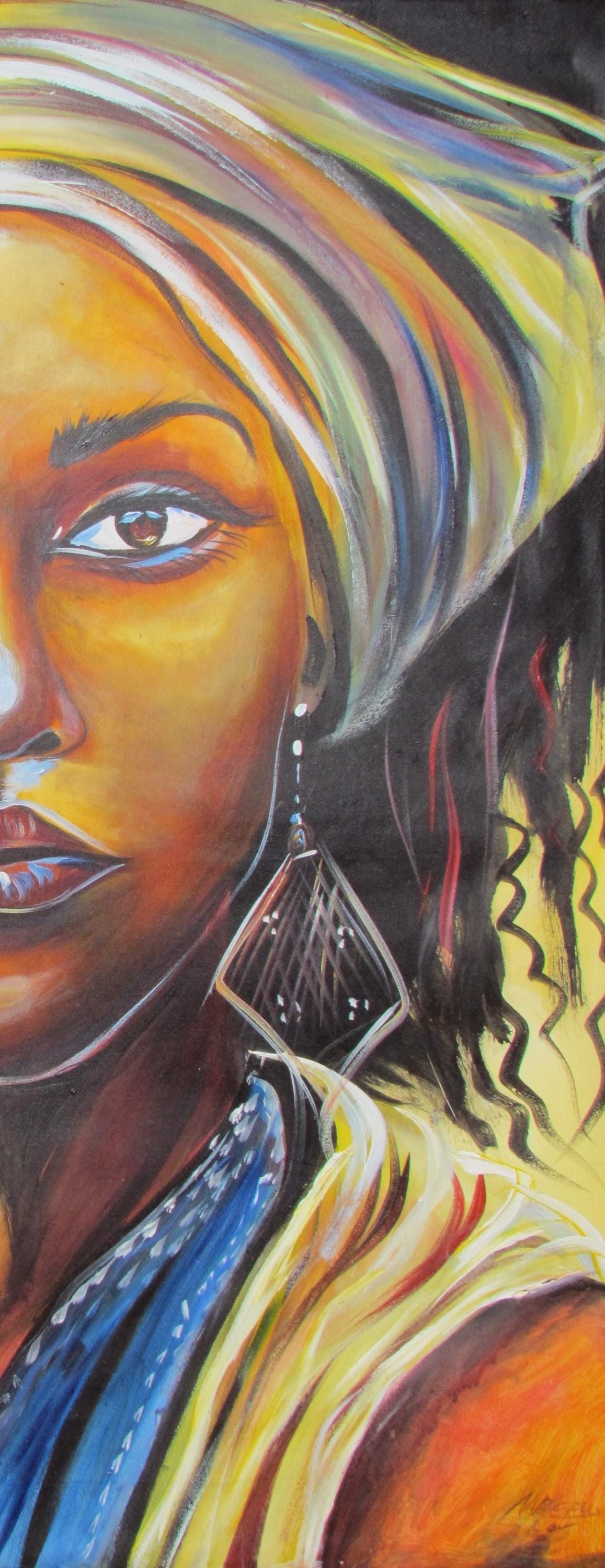 Toile d'art ethnique | Impression murale représentant une femme africaine | Décoration d'intérieur encadrée