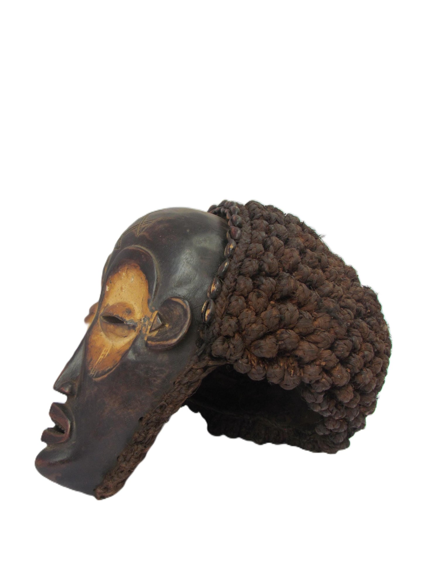Original DRC Chokwe Tribe Mask Vintage Art African Wall Hanging Deco Antique Shelf Table.