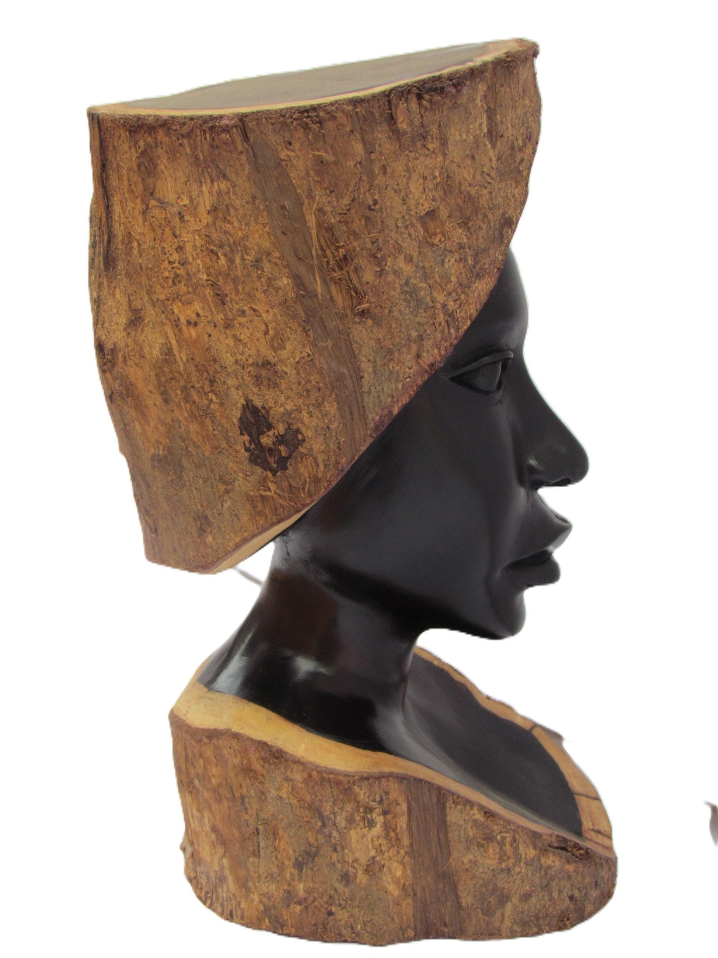 Sculpture africaine en ébène bicolore de Tanzanie.