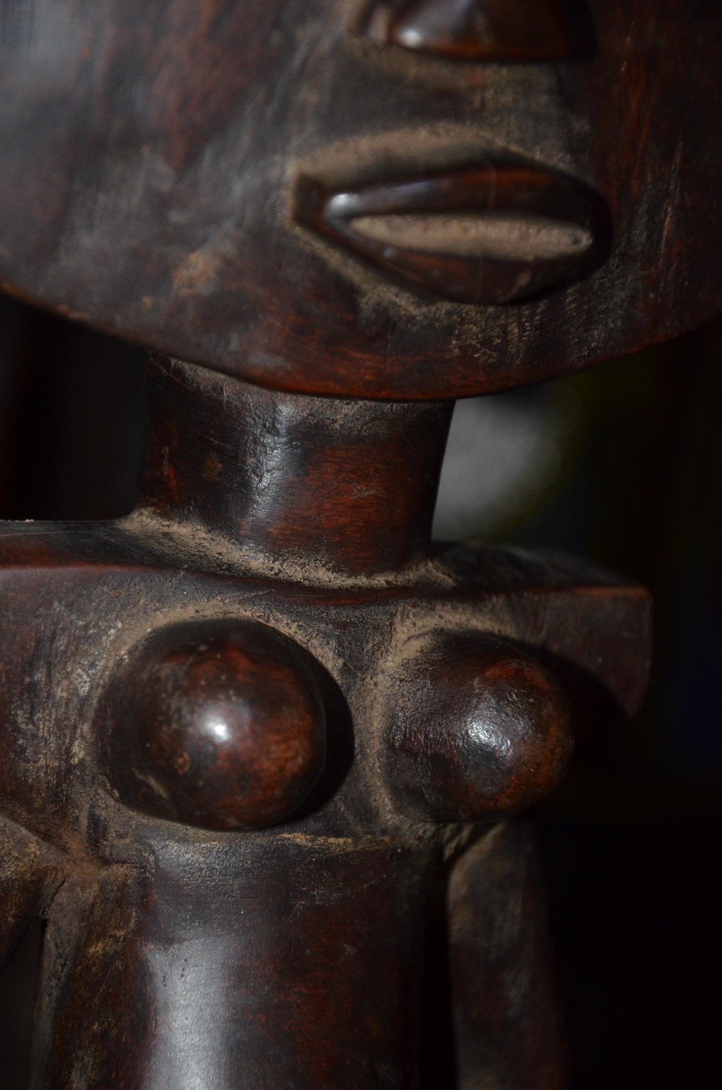 Fang Reliquary Guardian Figure - 17" Authentic Gabon Eyema Byeri Wood Statue, Cubist Geometry Ancestor Carving.