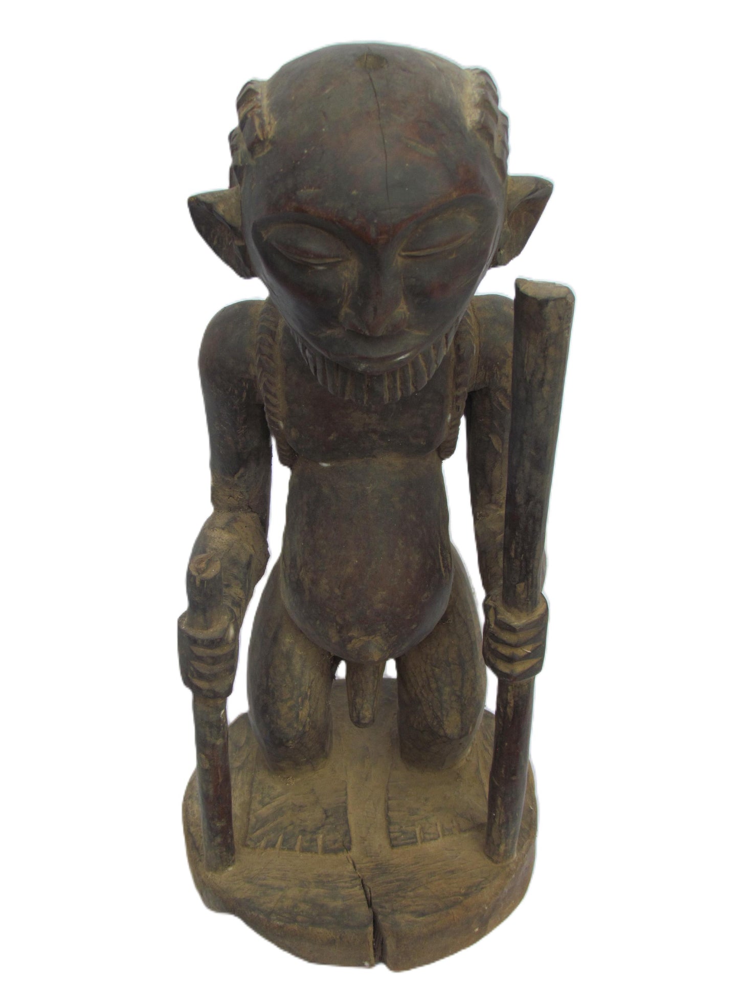 Figurine Luba (homme Shamba) en bois, sculptures d'art en bois antiques, statue traditionnelle unique du Congo