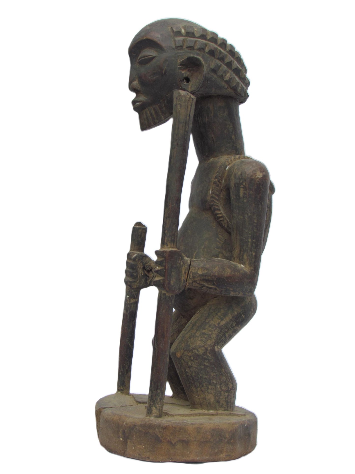 Figurine Luba (homme Shamba) en bois, sculptures d'art en bois antiques, statue traditionnelle unique du Congo