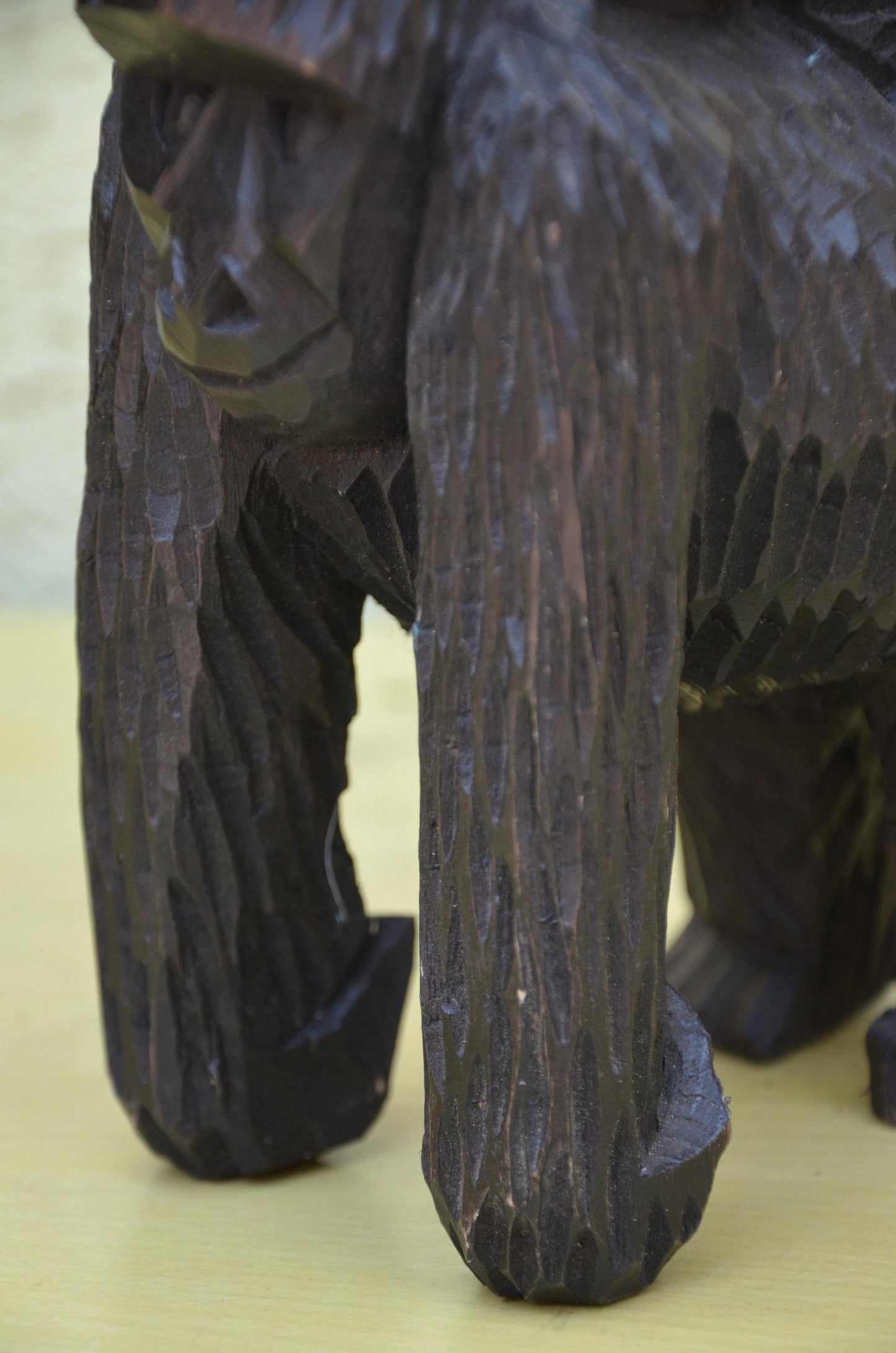 Hand Carved Wooden Mother & Baby Gorilla | Wildlife Art