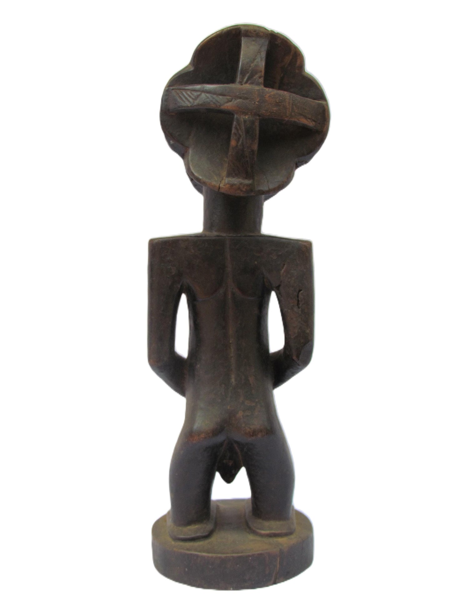 Statue africaine originale primitive en bois sculpté de la tribu Luba Congo