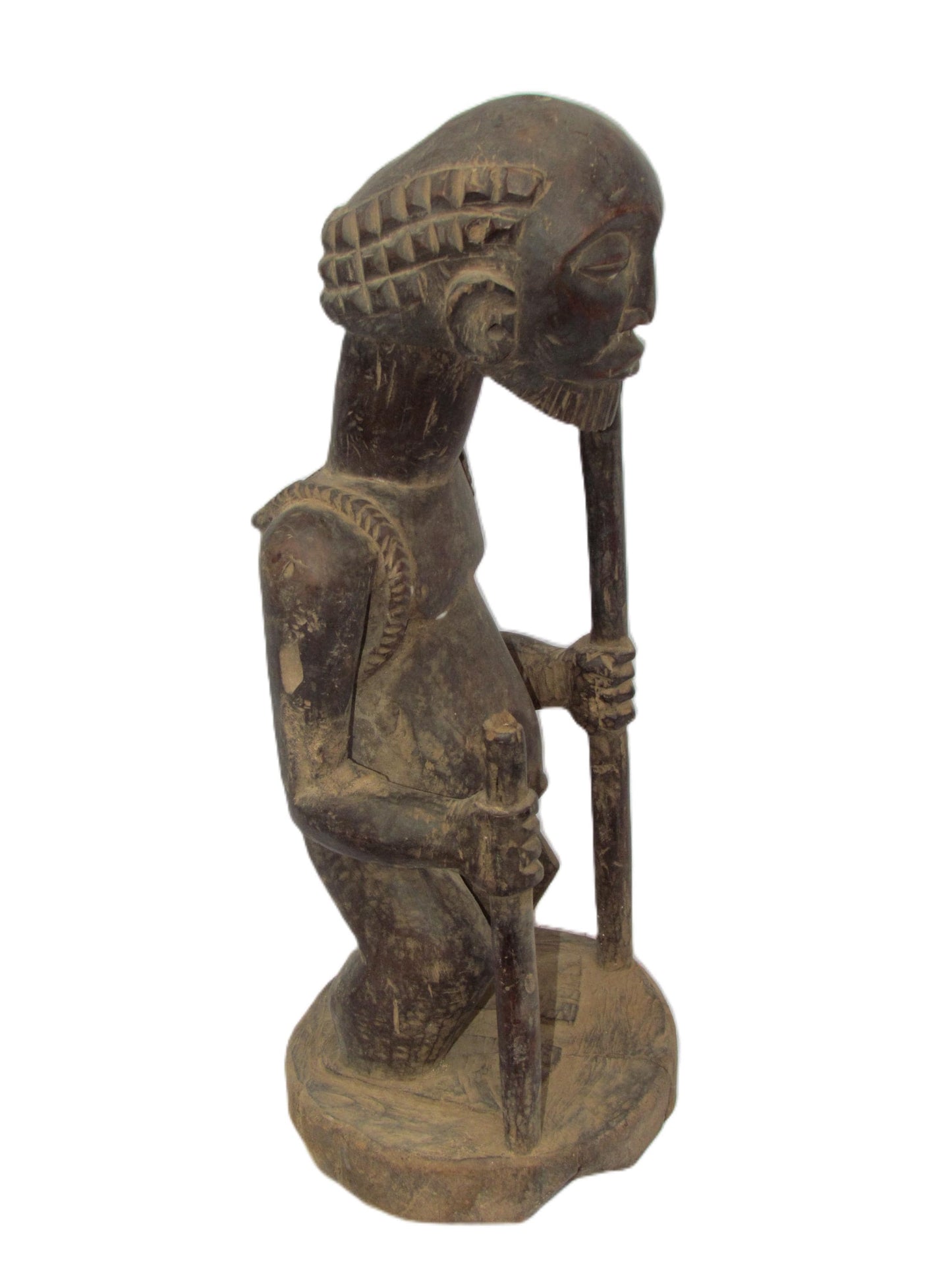 Figurine Luba (homme Shamba) en bois, sculptures d'art en bois antiques, statue traditionnelle unique du Congo