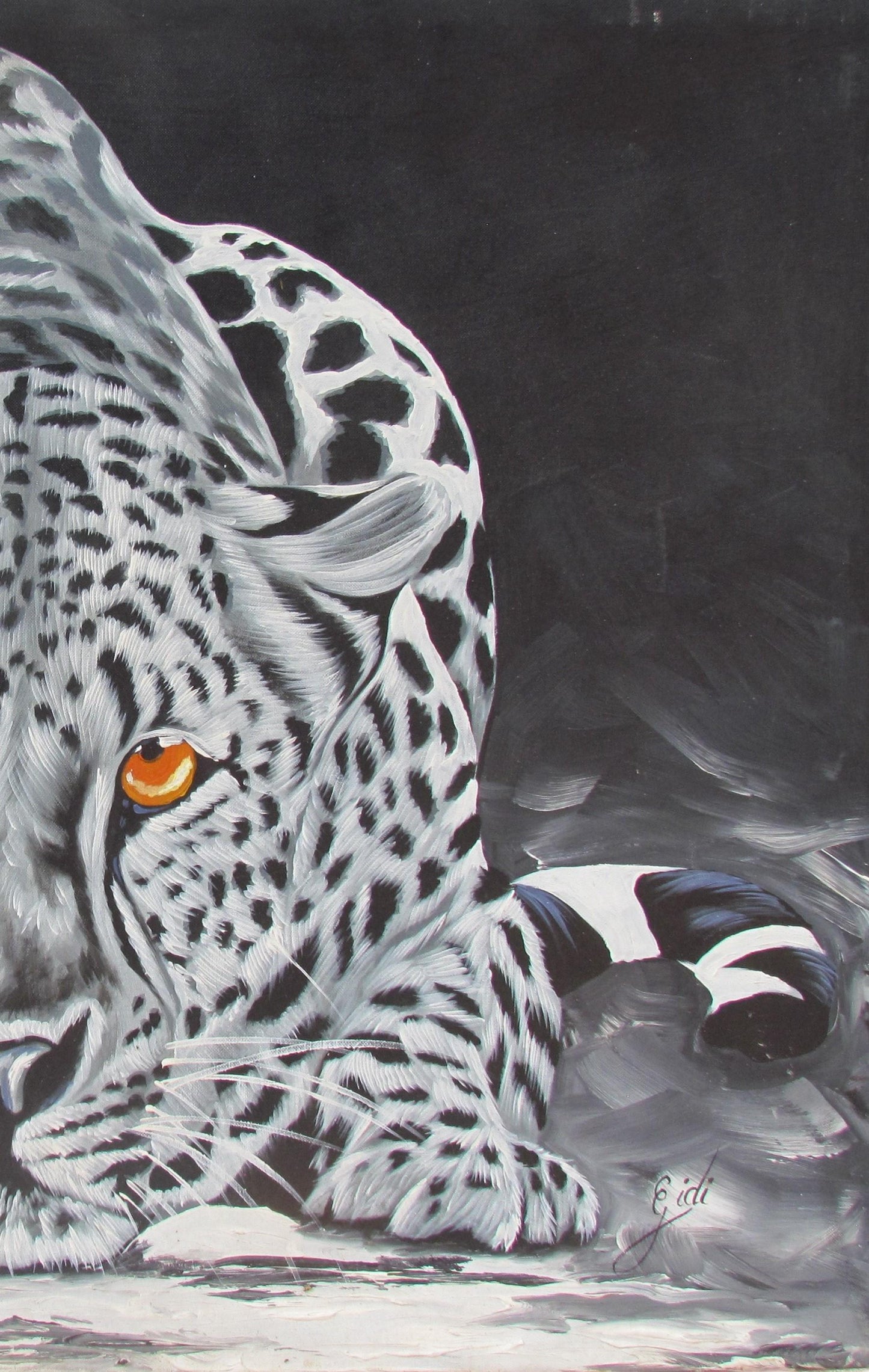Impression murale Jaguar – Portrait d'animal sauvage de la jungle, œuvre d'art colorée de grand félin, techniques mixtes numériques et traditionnelles sur papier mat