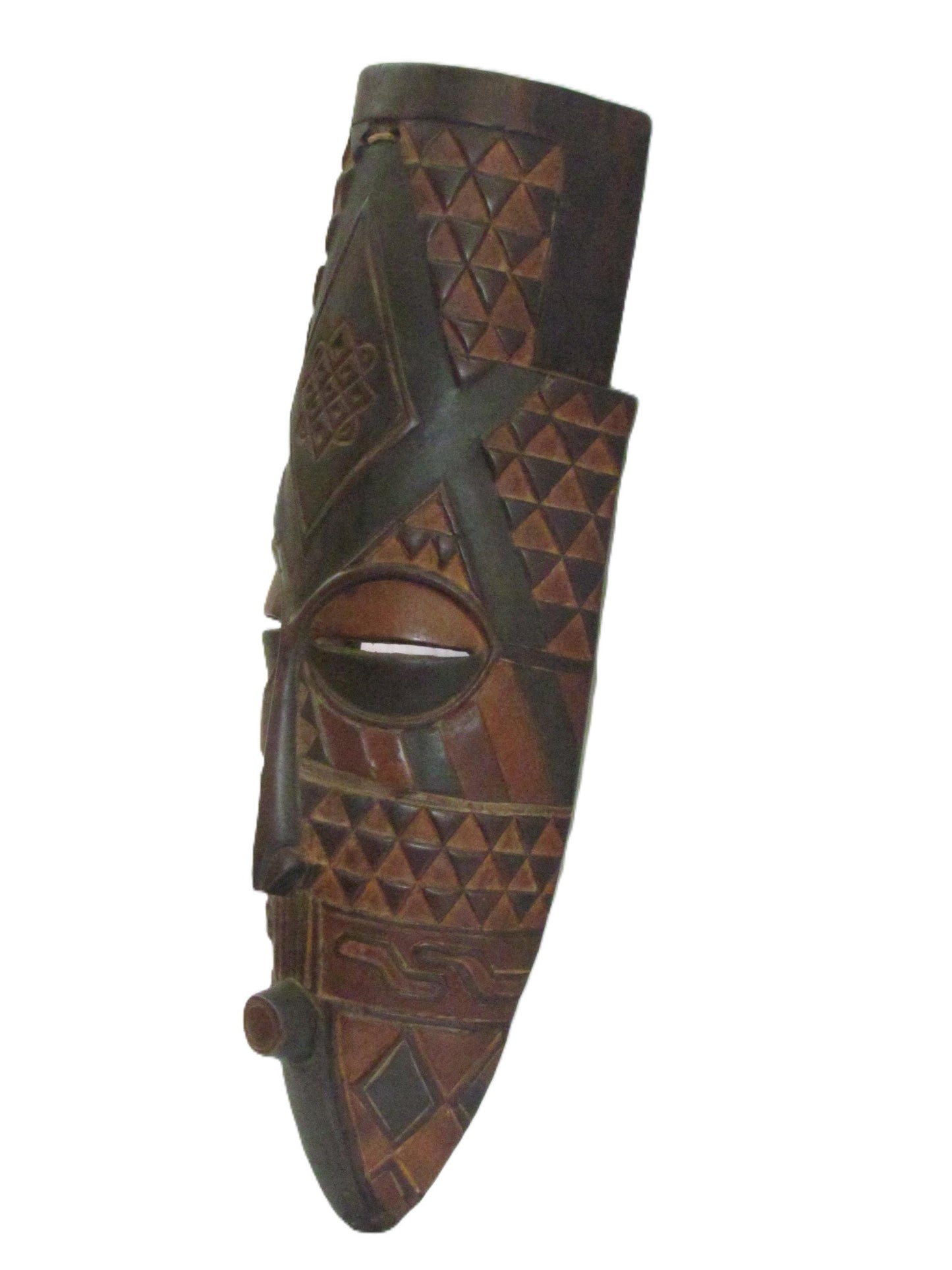 Rare African Brown Wooden mask from the Yela or Mbole - Congo.