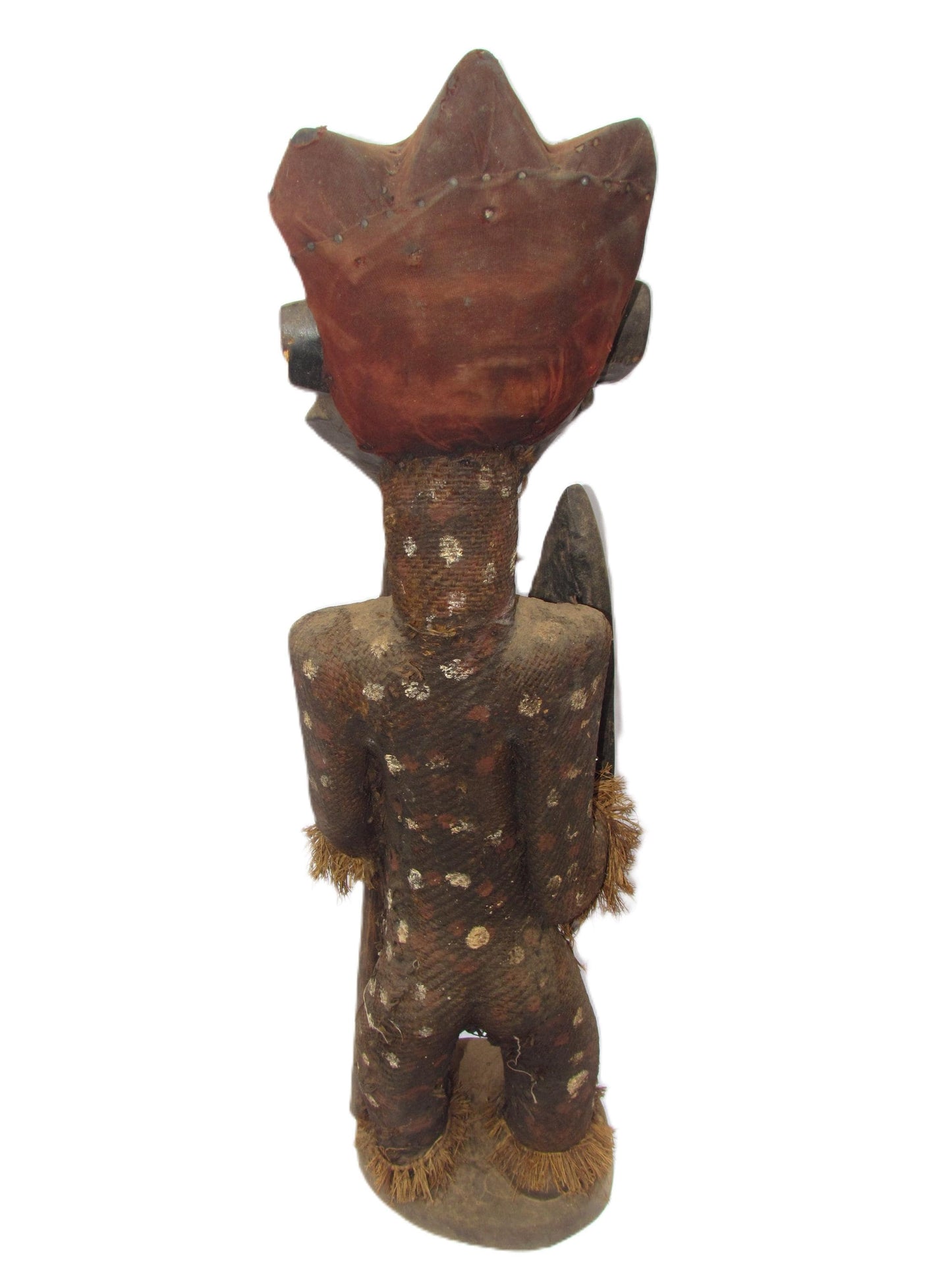 Antique Pende Tribe " Warrior Chief" Original Vintage Statue Carved Wood Congolese Sculpture Africa.