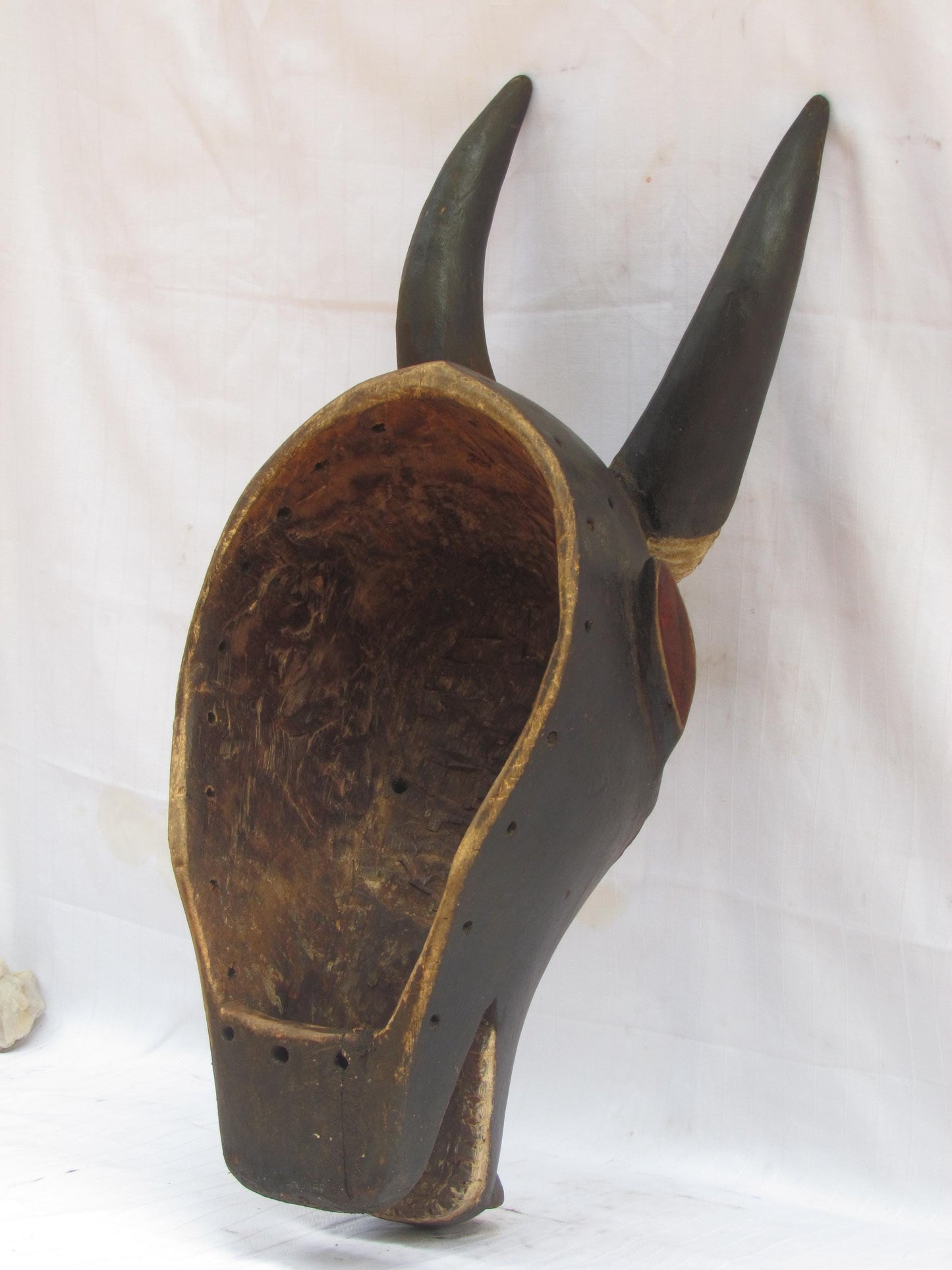 Vintage hand carved wall hanging African traditional wooden mask from D.R.C
