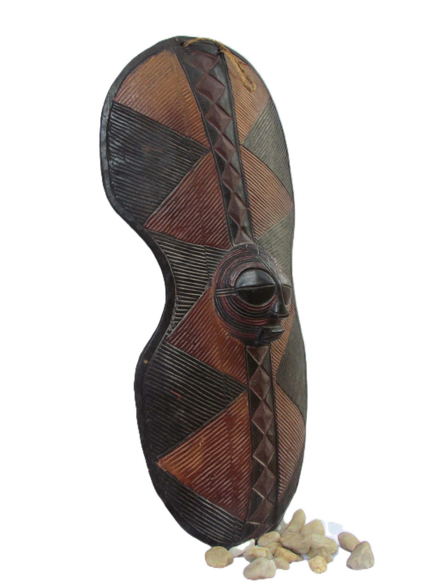 Luba Mask Shield | Congo Tribal Art | African Wall Decor | Handcarved Wood Art