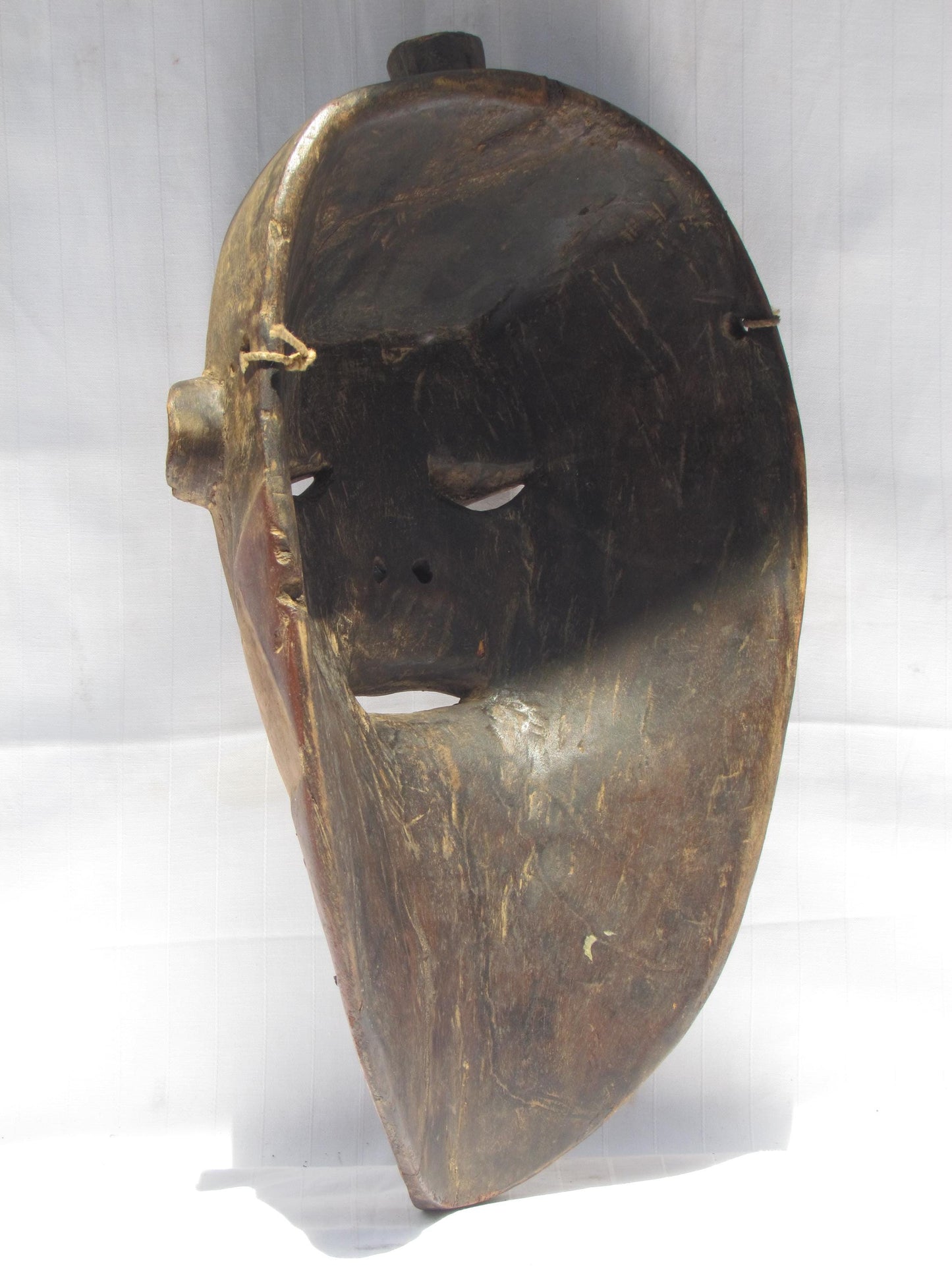Vintage hand carved wall hanging African traditional wooden mask from D.R.C