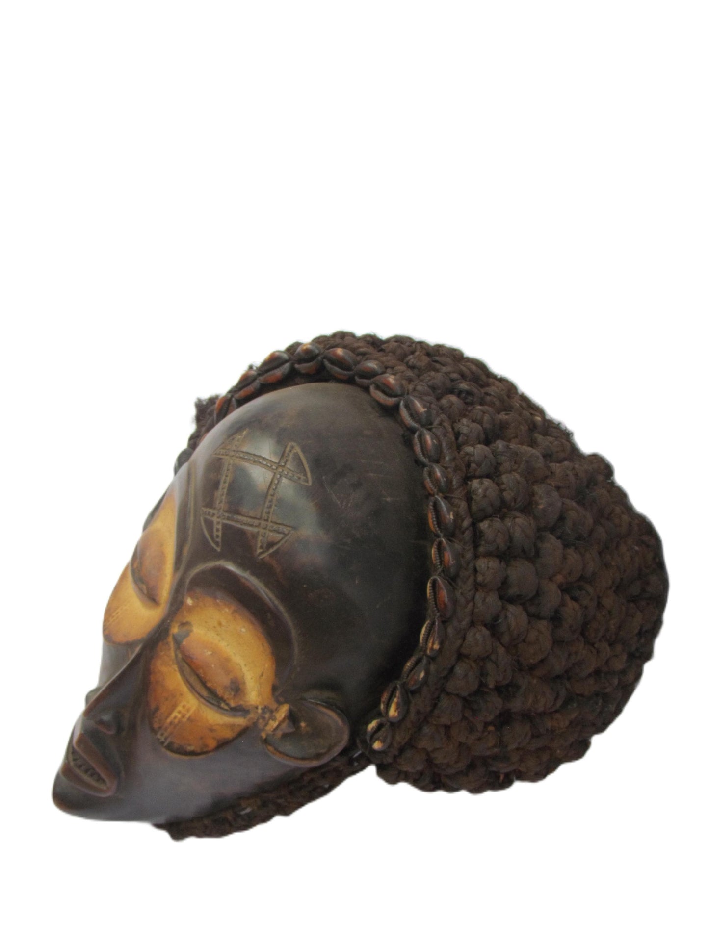Original DRC Chokwe Tribe Mask Vintage Art African Wall Hanging Deco Antique Shelf Table.
