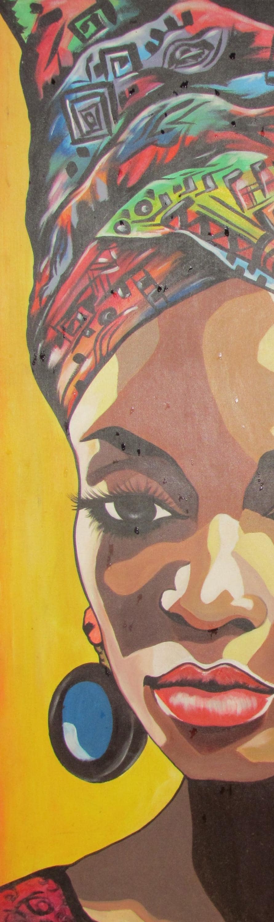 Peinture de femme africaine – Art mural de femmes nigérianes, art noir sur toile, décoration d'intérieur africaine, œuvre d'art culturelle acrylique peinte à la main