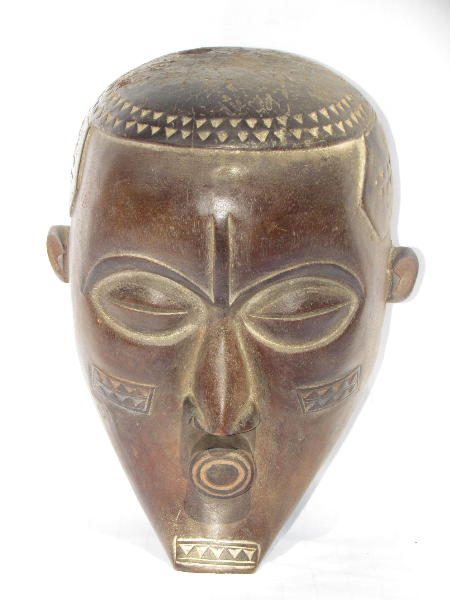 Masques muraux traditionnels africains en bois sculptés à la main, de la RDC