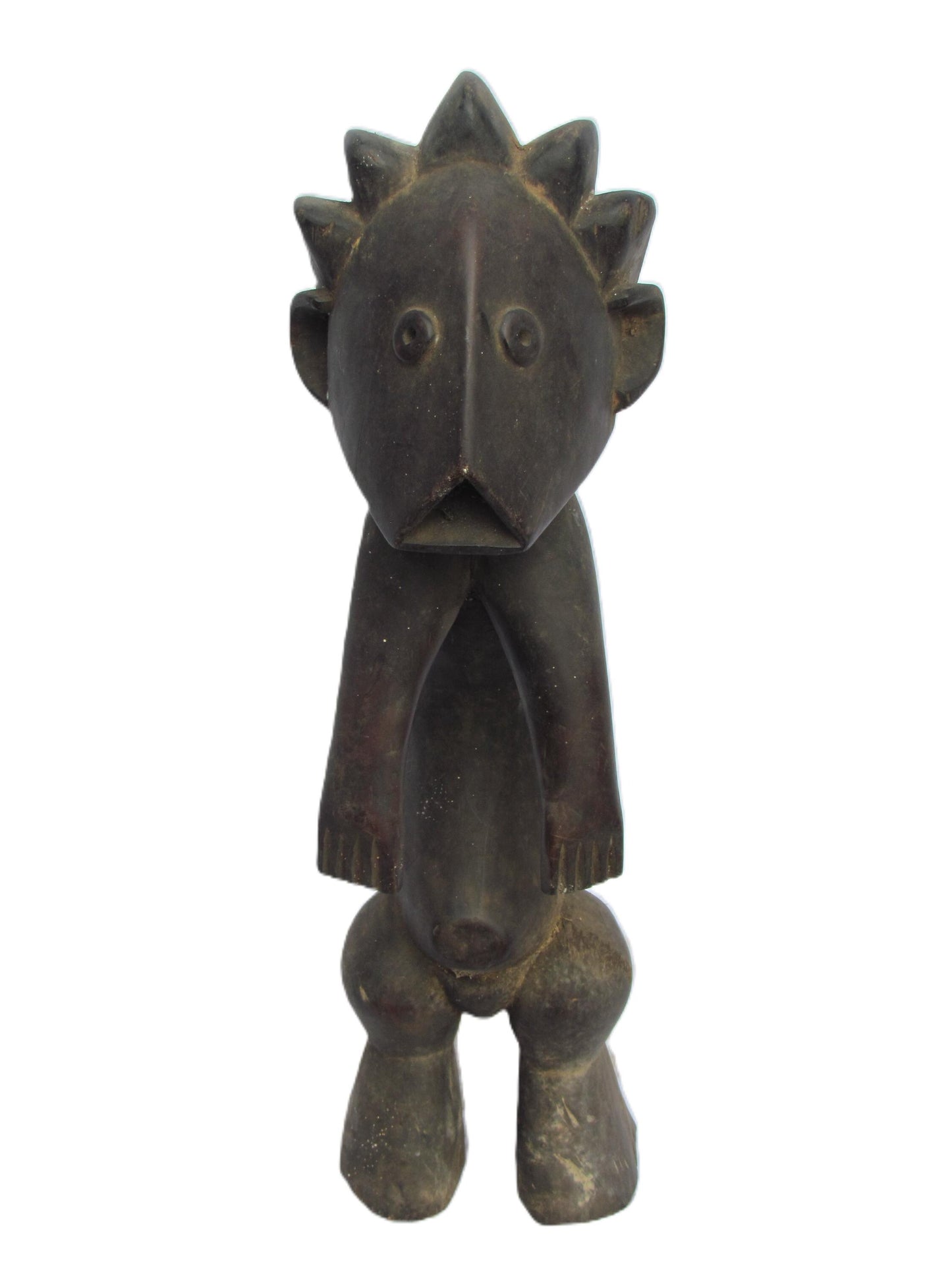 Statue originale Zande RDC Homme Congo Rare Sculpture primitive en bois sculpté.