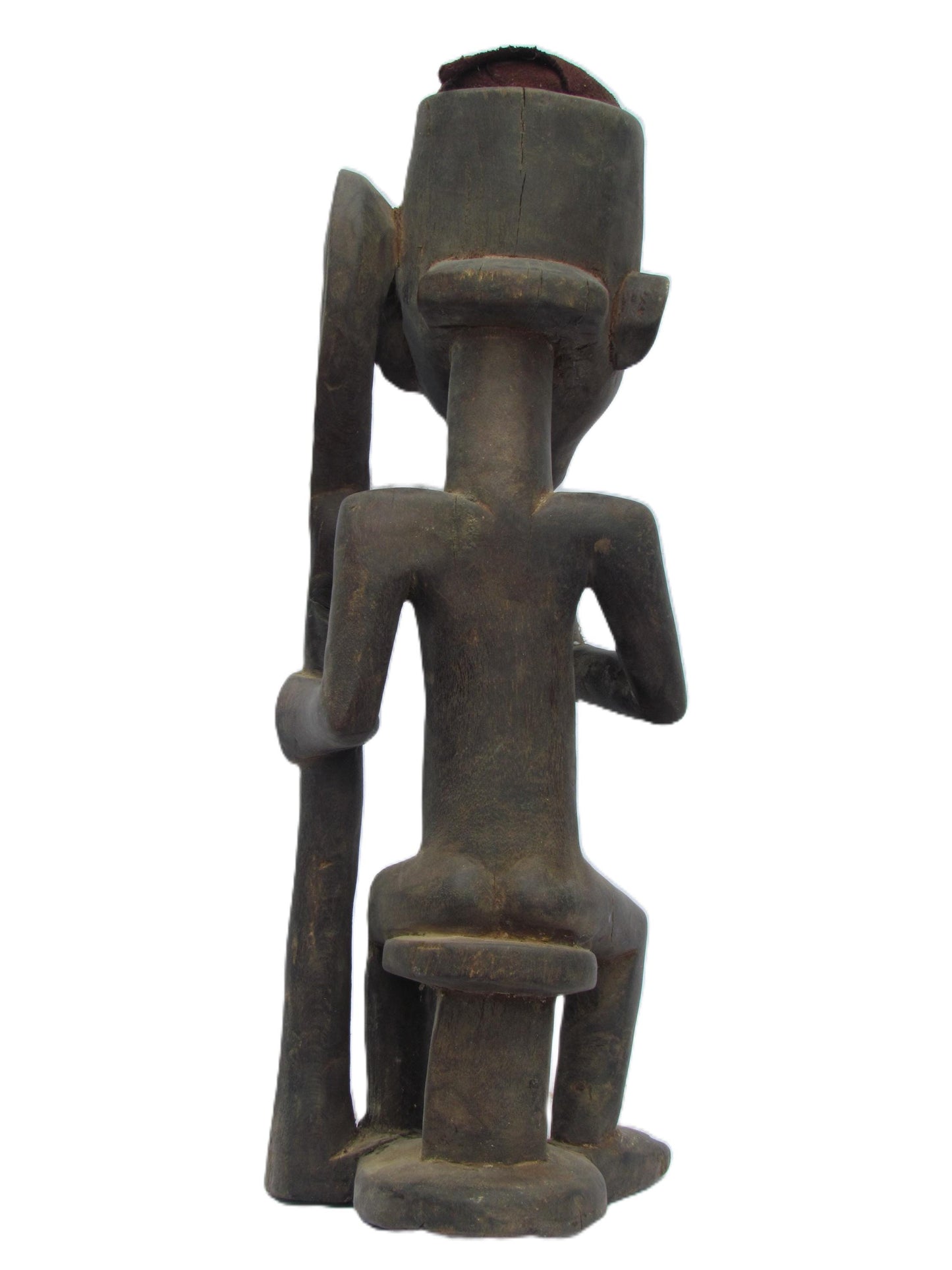 Vintage Luba Tribe "Smoking Peace Man" Statue Carved Wood Congo Vintage Original Sculpture Eastern DRC Africa Rare Floor Table Shelf Art Old