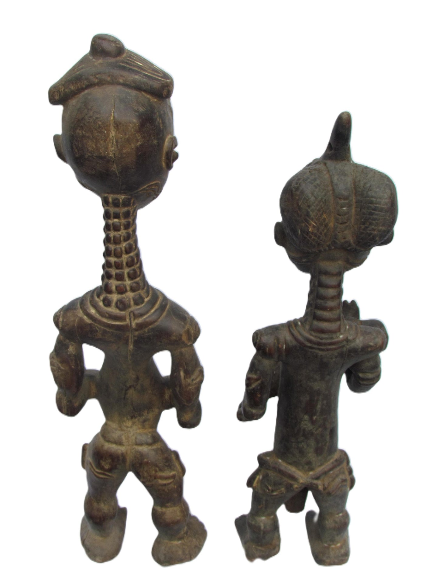 Statue de couple Bene Lulua – Art tribal du Congo sculpté à la main | Sculpture africaine en bois | Figurine ancestrale sur socle personnalisé