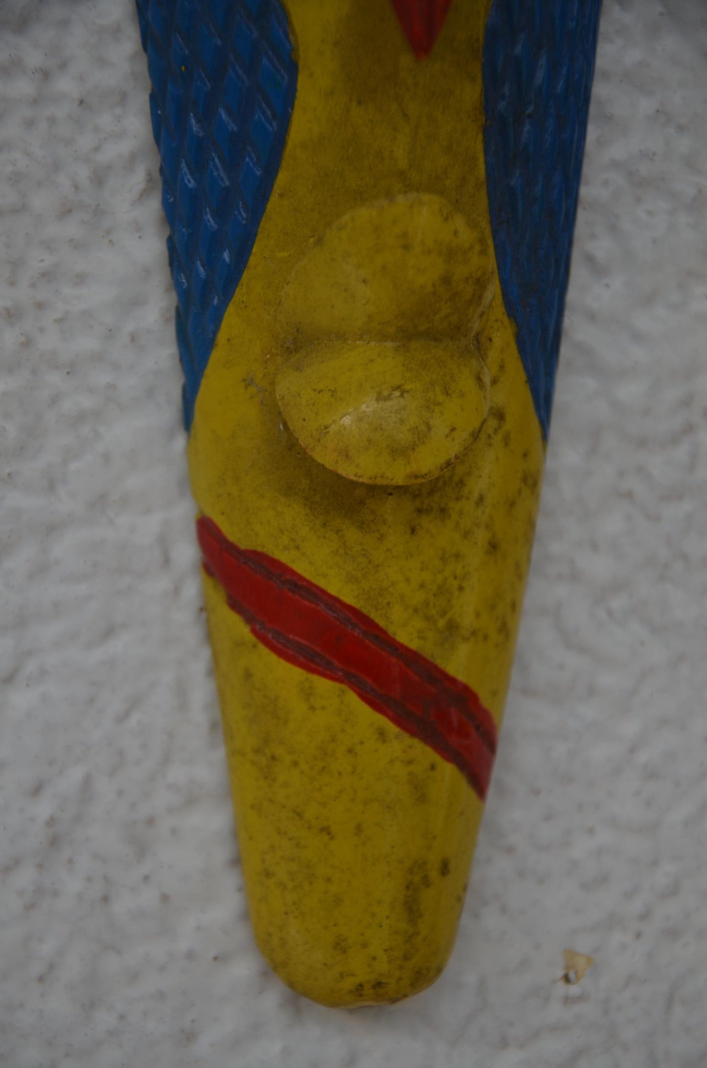 Hand-Carved Nyiginya Kingdom Sunshine Yellow Wooden Facemask Couple | African Tribal Wall Art Decor