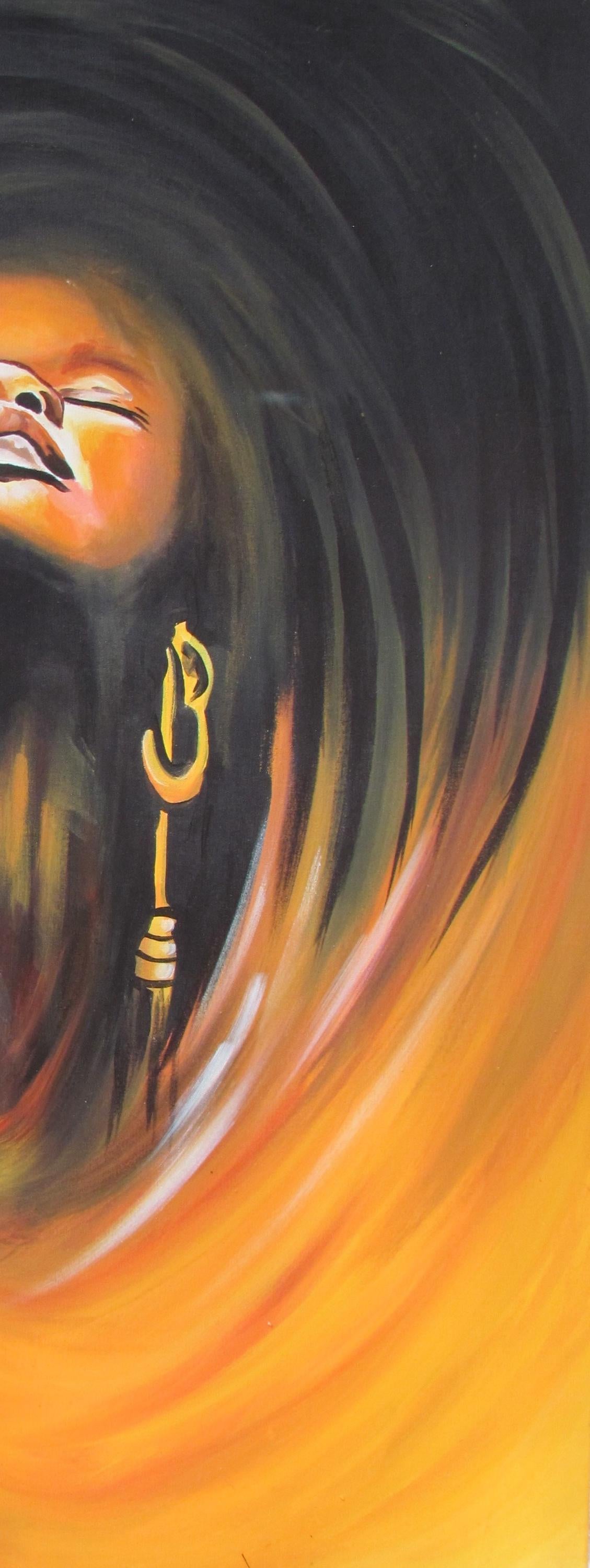 Décoration murale pour l'émancipation des femmes noires | Portrait de femme pleine de conscience | Décoration d'intérieur afrocentrique | Art de méditation pour femmes