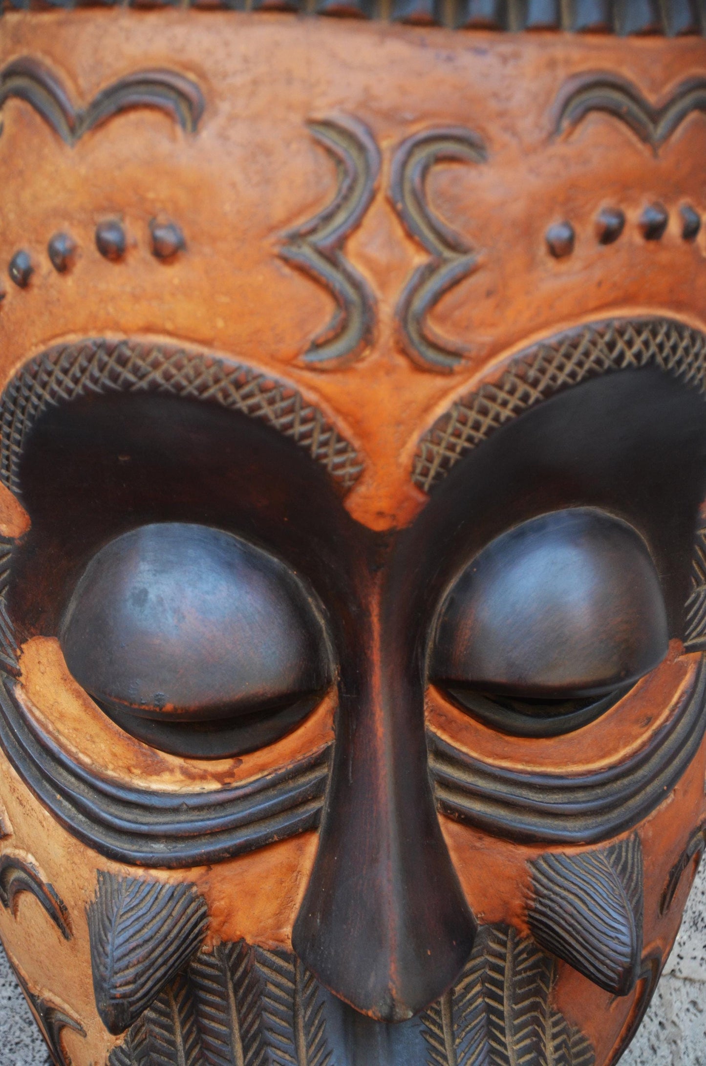 Authentic Lulua Helmet Mask | Congolese Tribal Art | Monumental