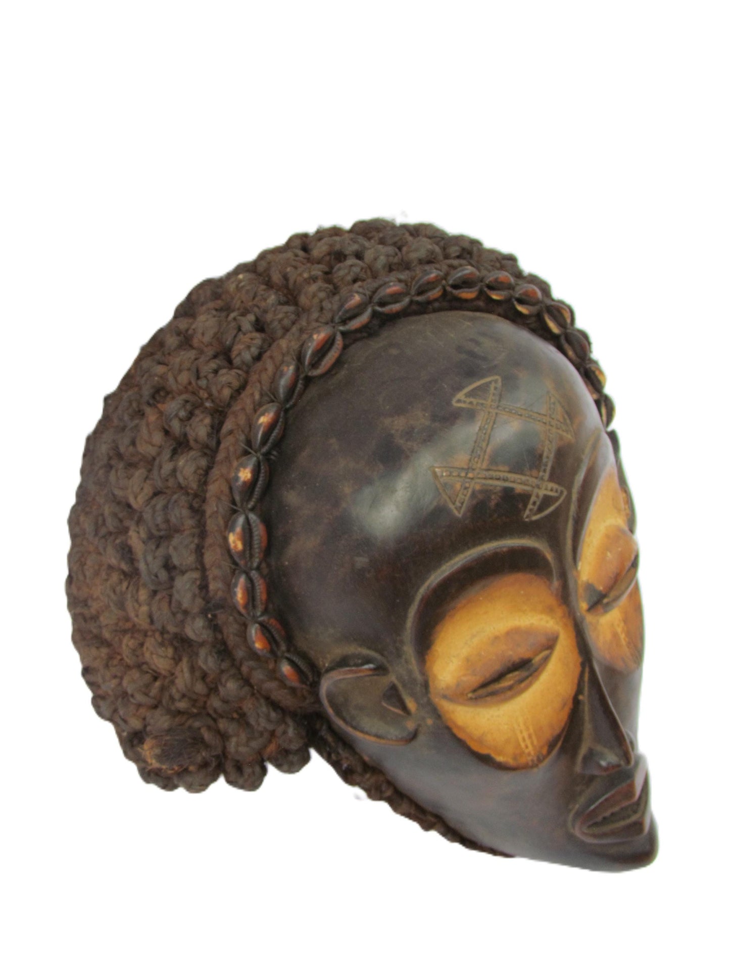 Original DRC Chokwe Tribe Mask Vintage Art African Wall Hanging Deco Antique Shelf Table.