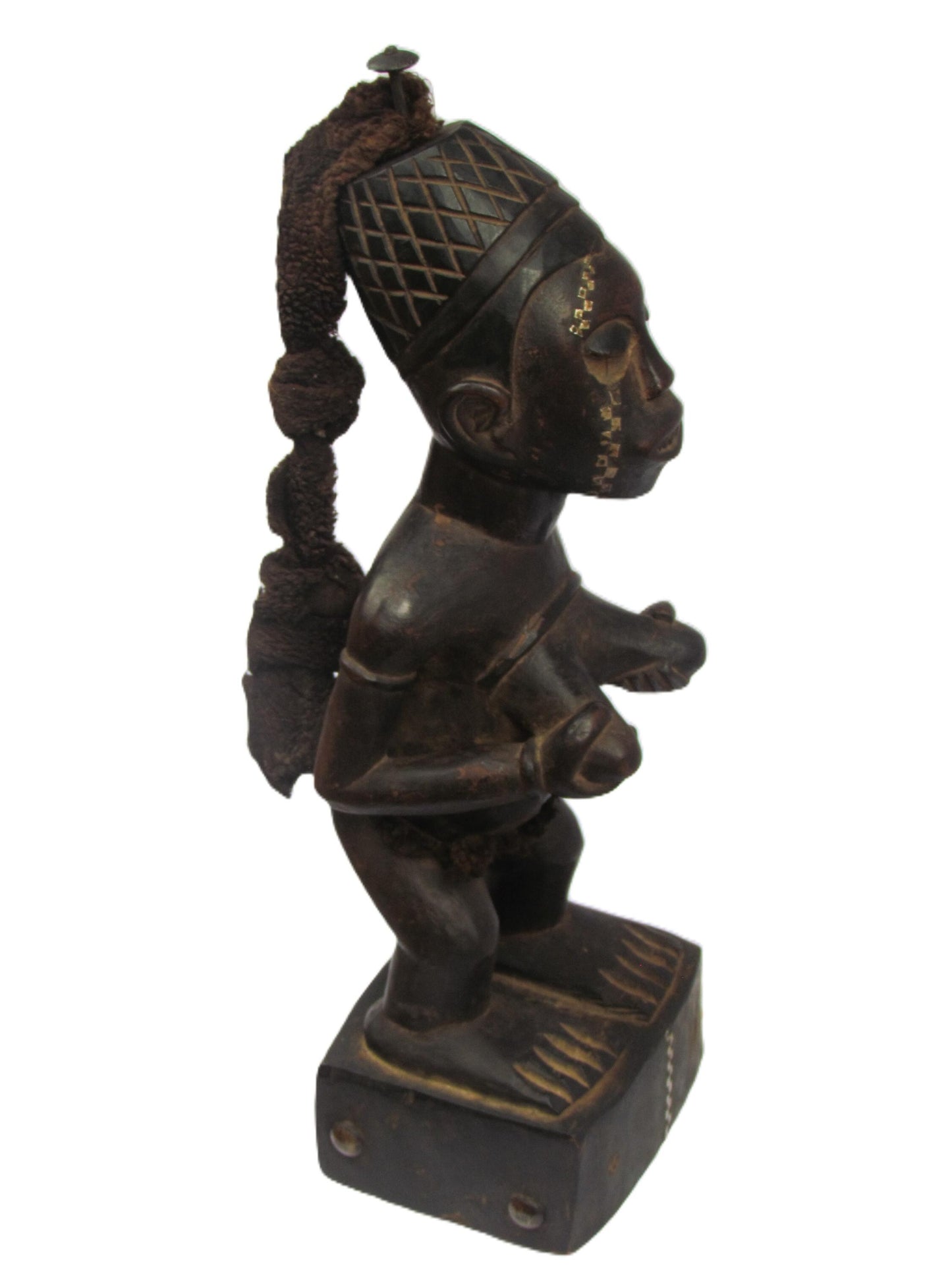 Figure féminine Bakongo – Statue tribale africaine du Congo et d'Angola | Art en bois sculpté à la main | Sculpture de maternité d'Afrique centrale