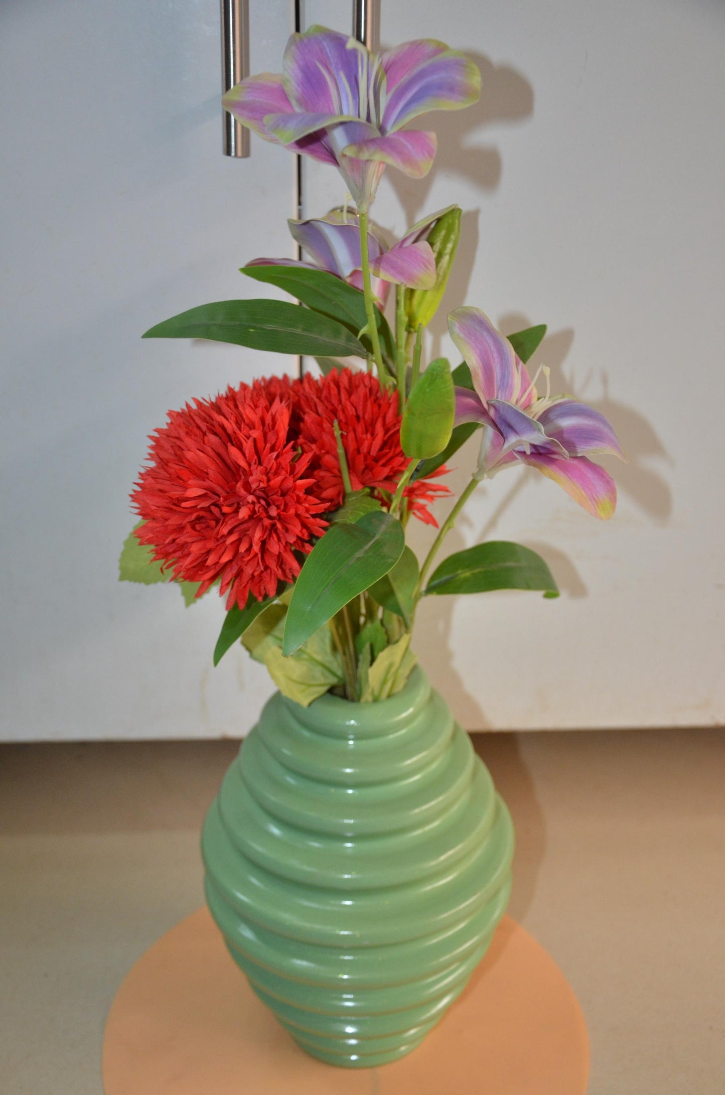 Authentic Venini Deco Glass Vase | Murano Italy Sage Mint Green Fluted Vessel