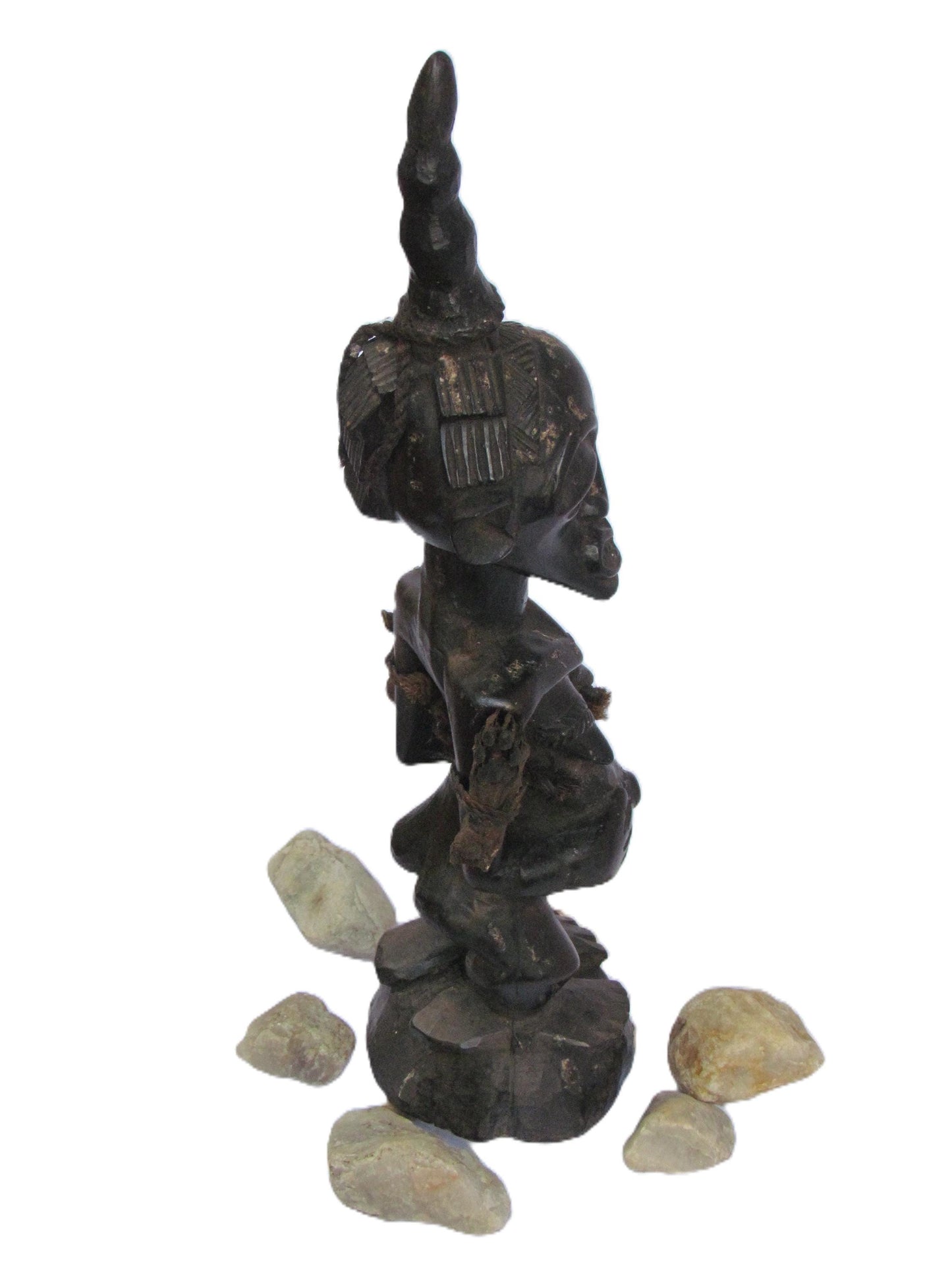 Figure masculine Songye – Sculpture tribale sculptée à la main de RDC et de Zambie – Art spirituel d'Afrique centrale