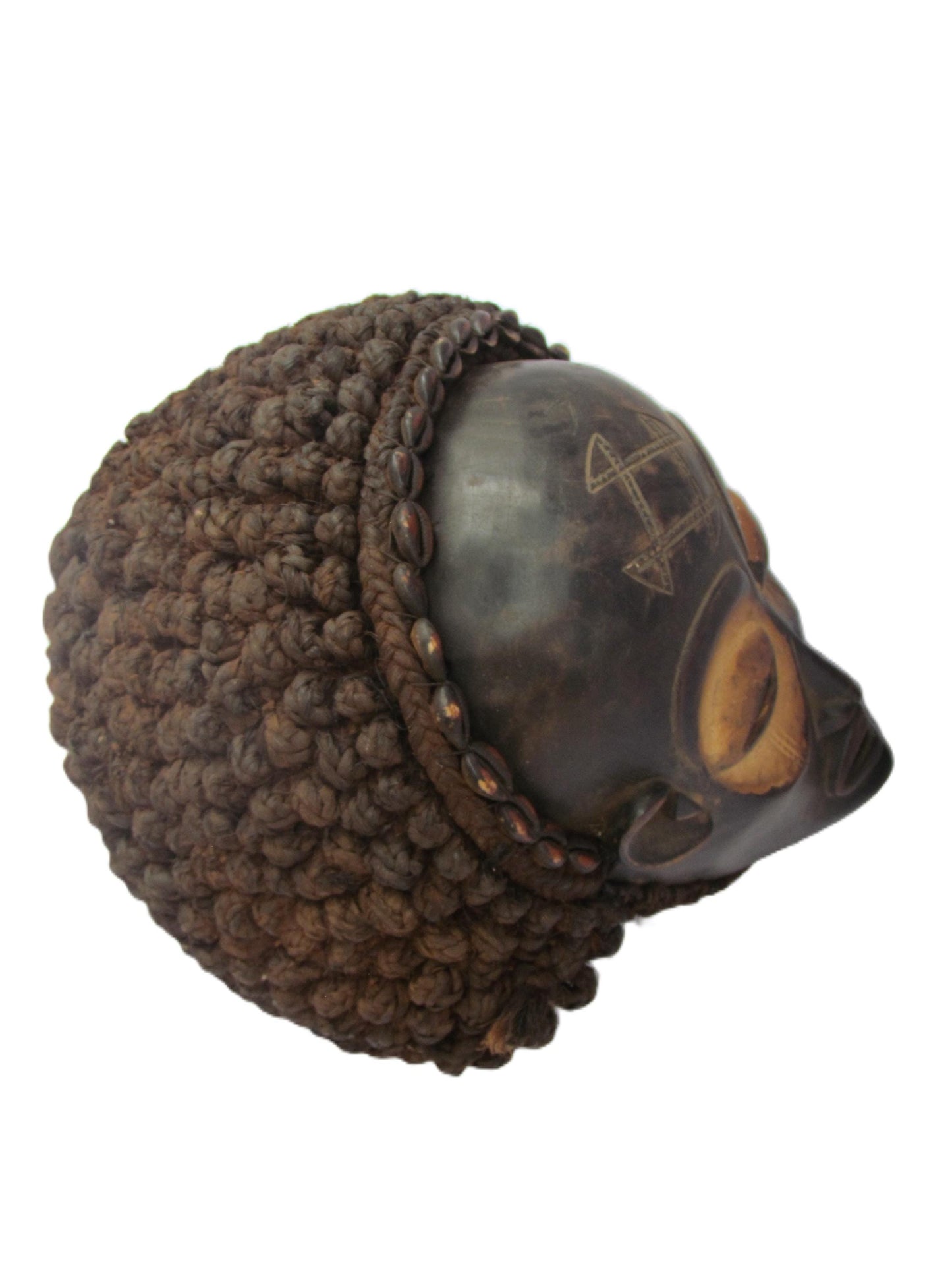 Original DRC Chokwe Tribe Mask Vintage Art African Wall Hanging Deco Antique Shelf Table.