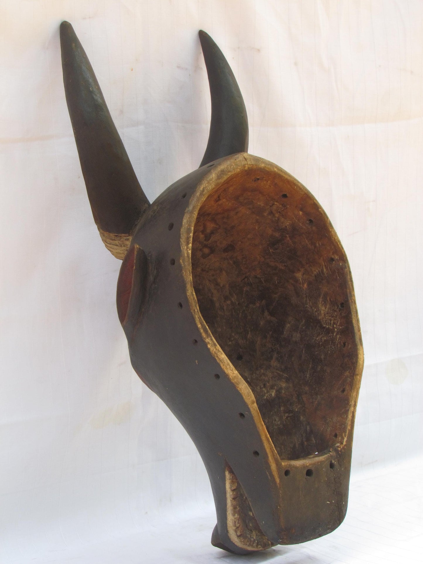 Vintage hand carved wall hanging African traditional wooden mask from D.R.C
