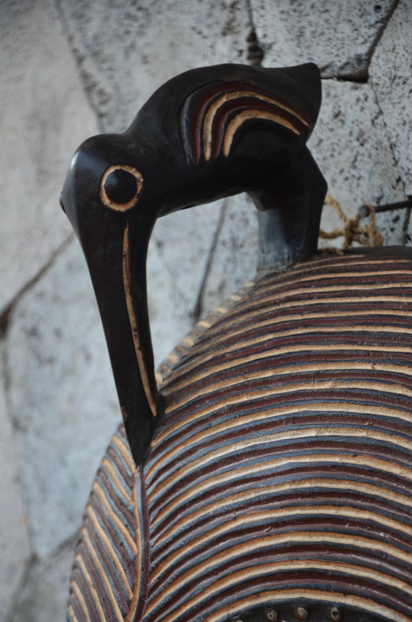 Ghanaian "Onyame" Style Moon Mask | Hand-Carved Tribal Wall Art