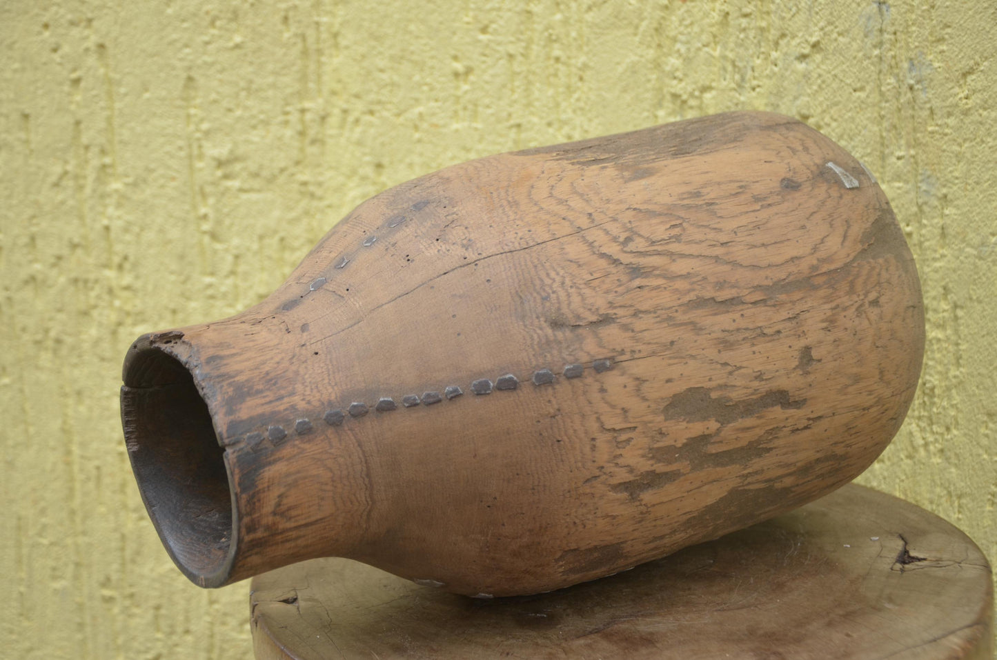 Authentic Rwandan Milk Vessel | Traditional Icyansi | Hand-Carved Wood