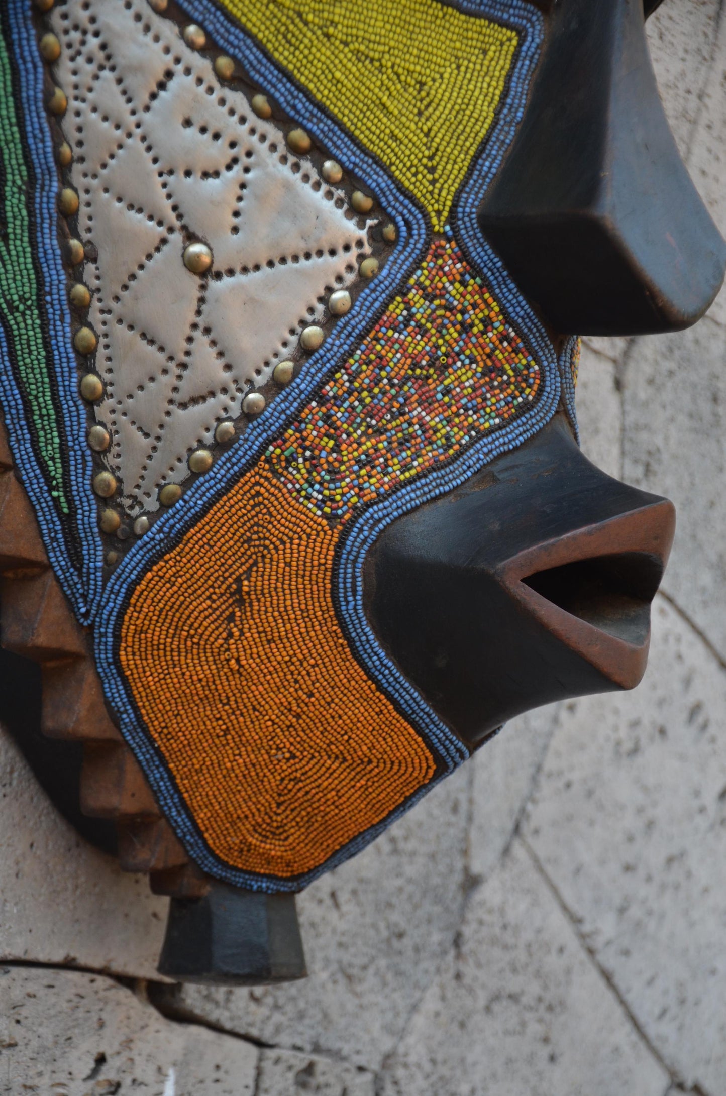 Bakota-Inspired African Mask | Large Geometric Wall Art