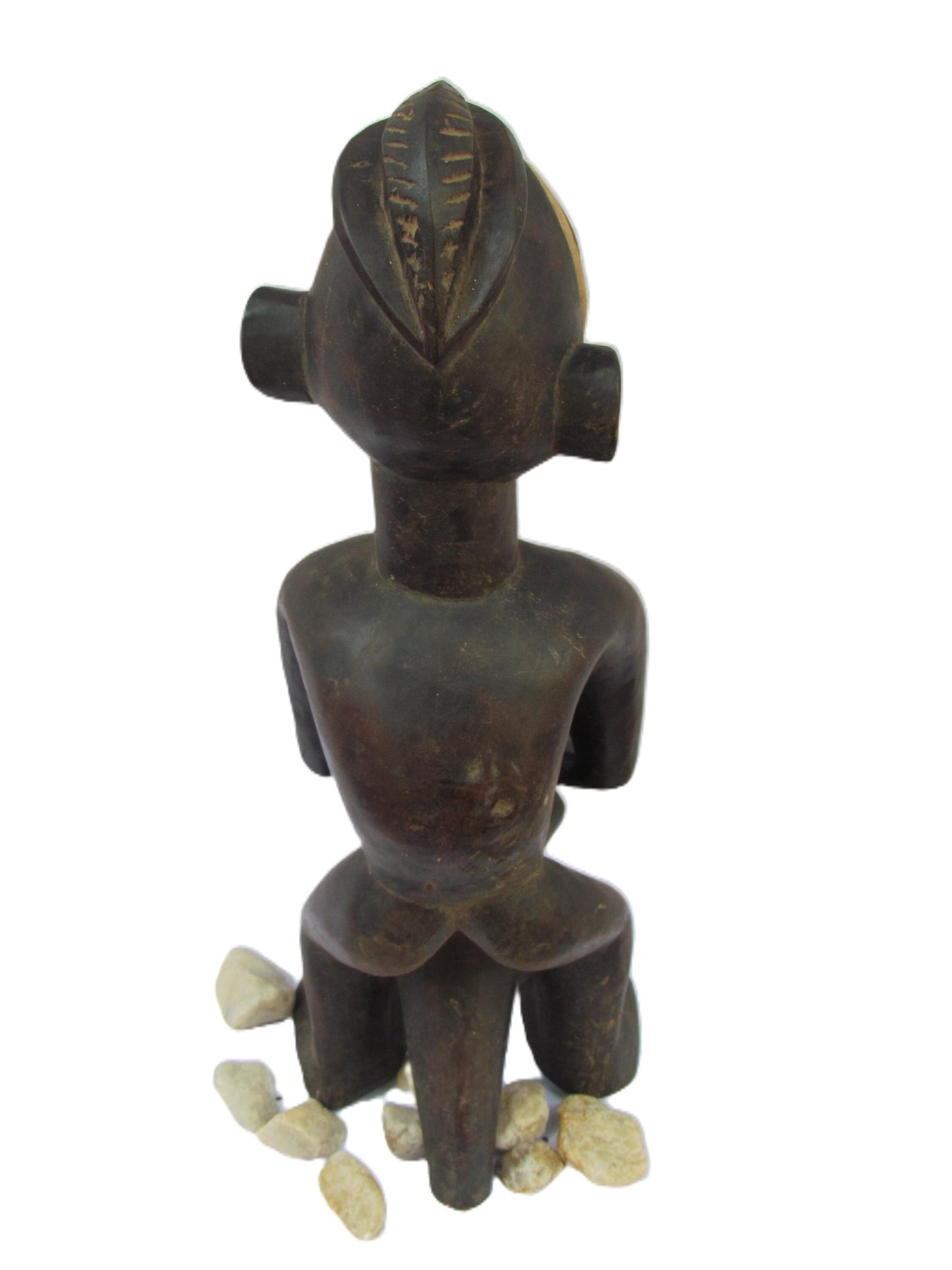 Statue antique de la tribu Suku – Figurine en bois primitif sculptée à la main | Art tribal congolais de RDC | Sculpture ancestrale africaine vintage
