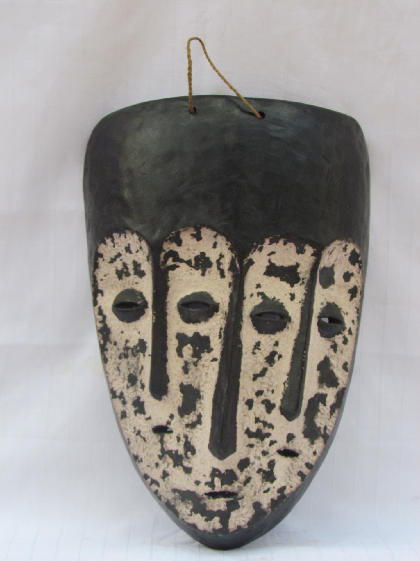 Hand carved wall hanging African traditional wooden mask from D.R.C